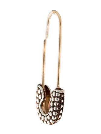 Lagos Two-Tone Safety Pin Earring