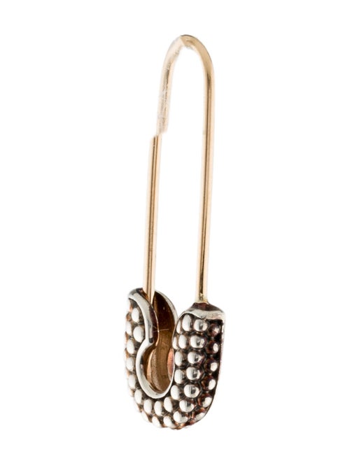 Lagos Two-Tone Safety Pin Earring