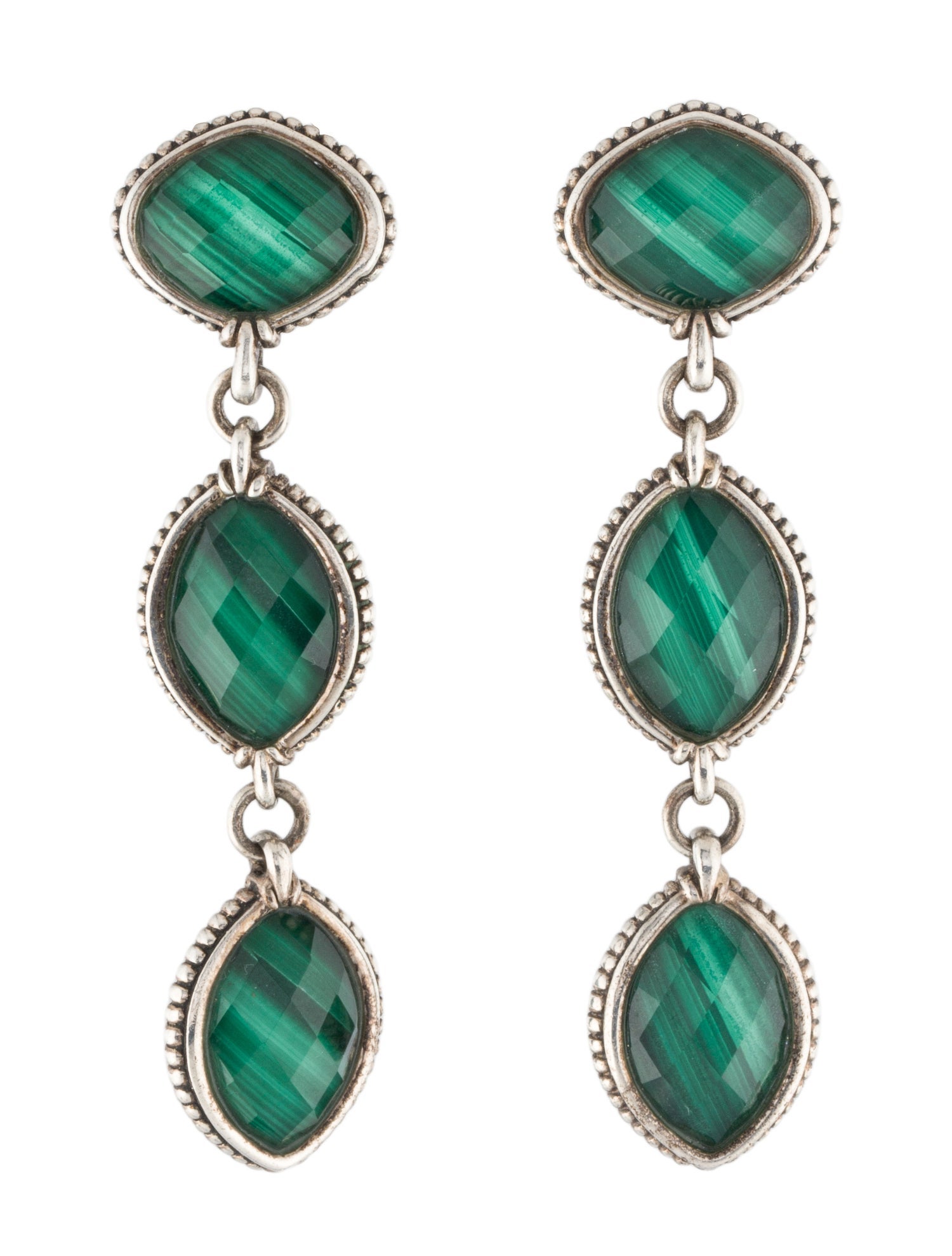 Lagos Quartz & Malachite Drop Earrings