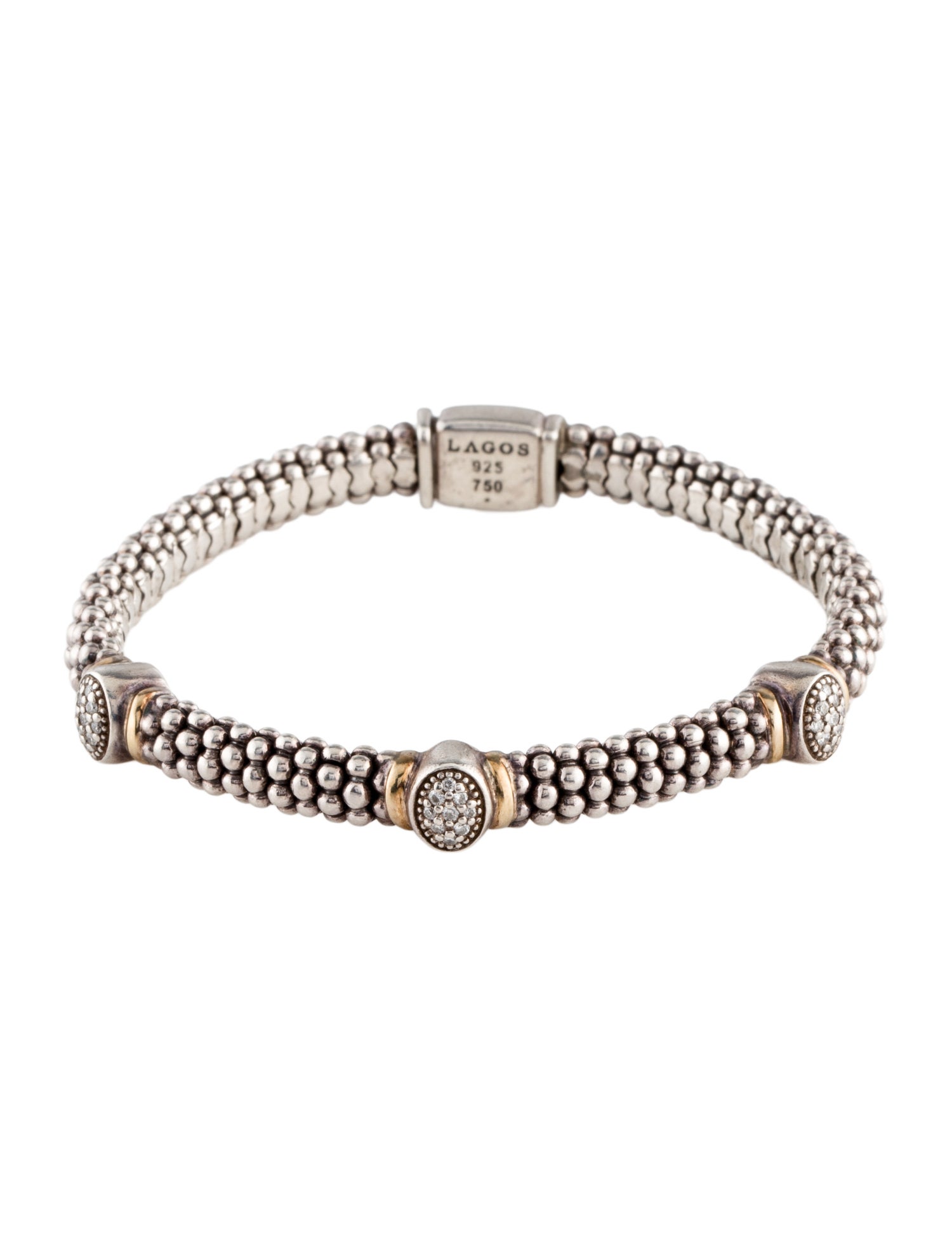 Lagos Diamond Caviar Station Bracelet