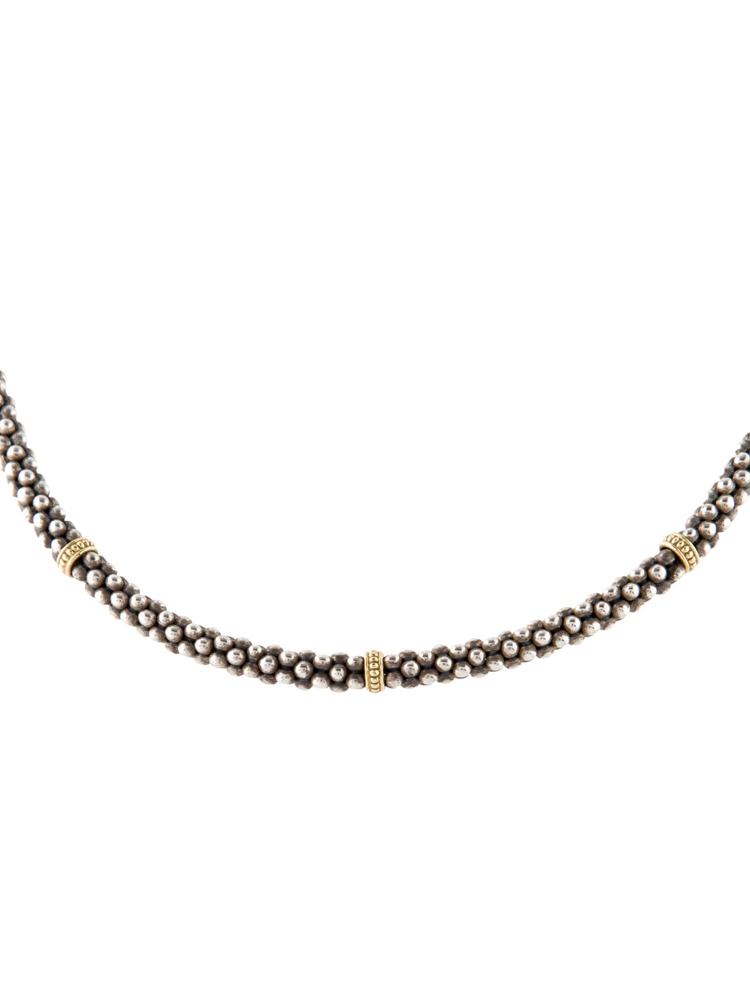Lagos Two-Tone Caviar Beaded Necklace