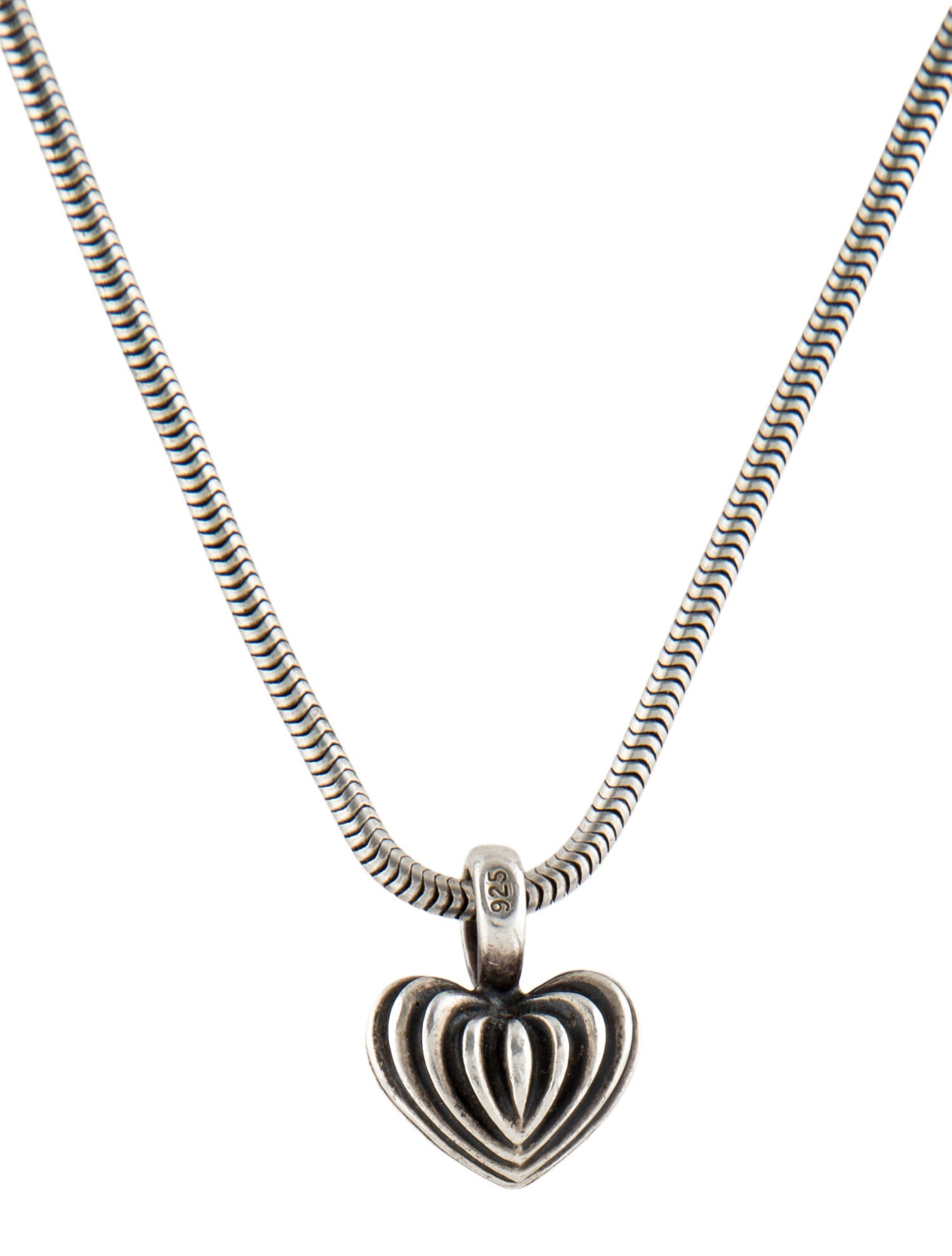 Lagos Fluted Heart Pendant Necklace