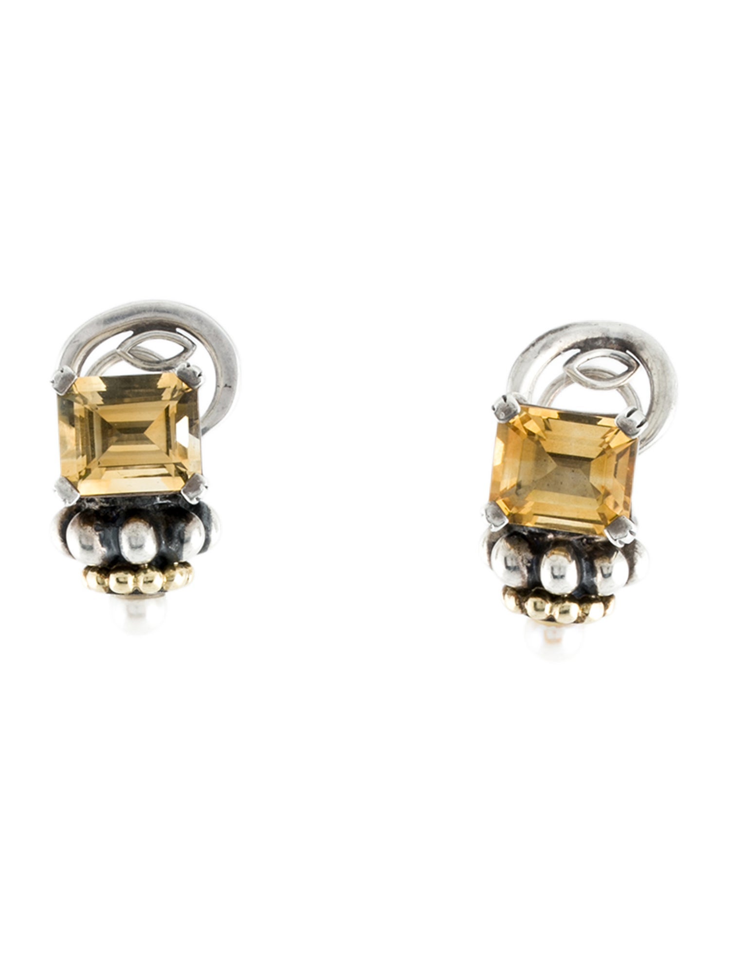 Lagos Pearl & Citrine Caviar Earclip Earrings
