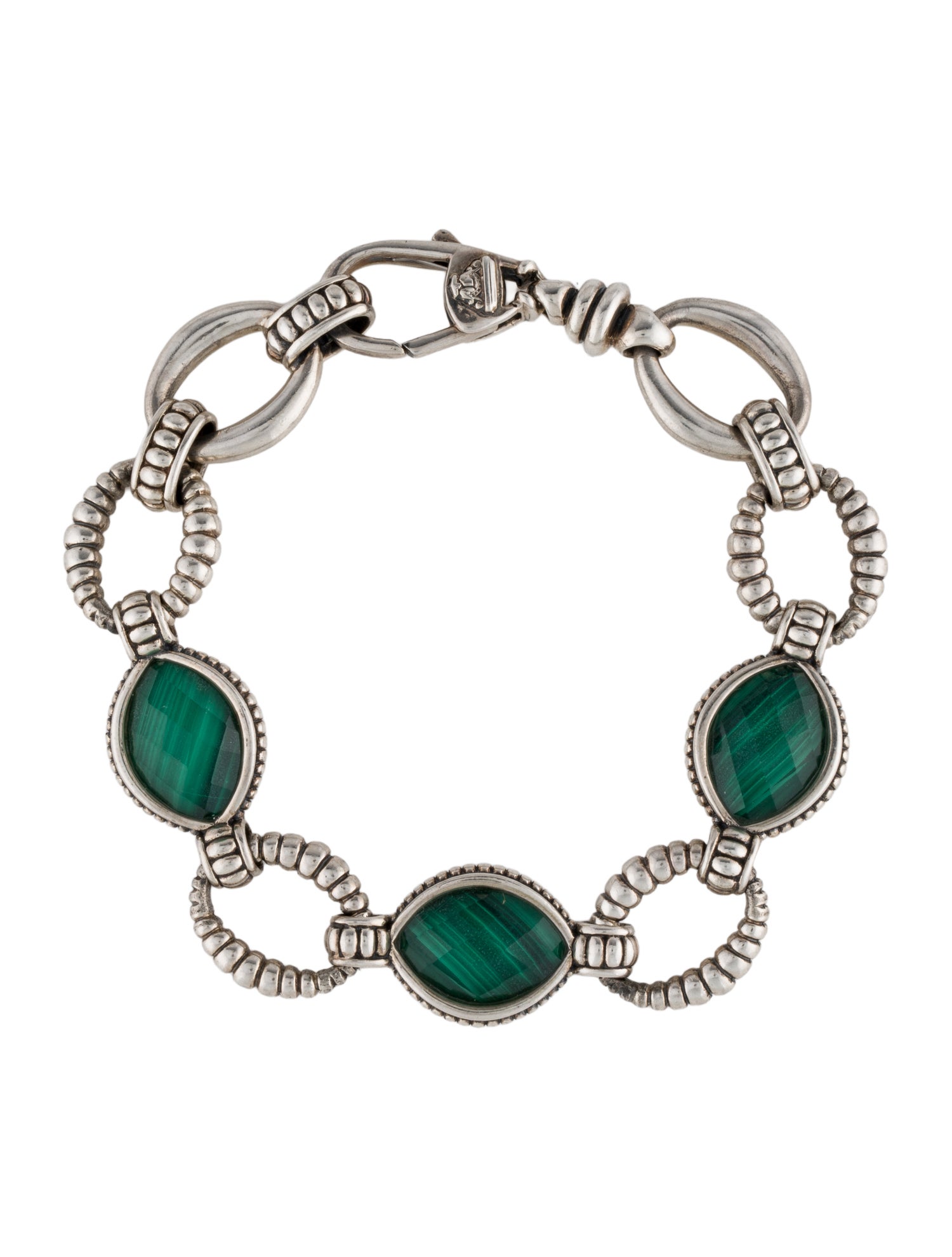 Lagos Malachite & Quartz Doublet Venus Link Bracelet
