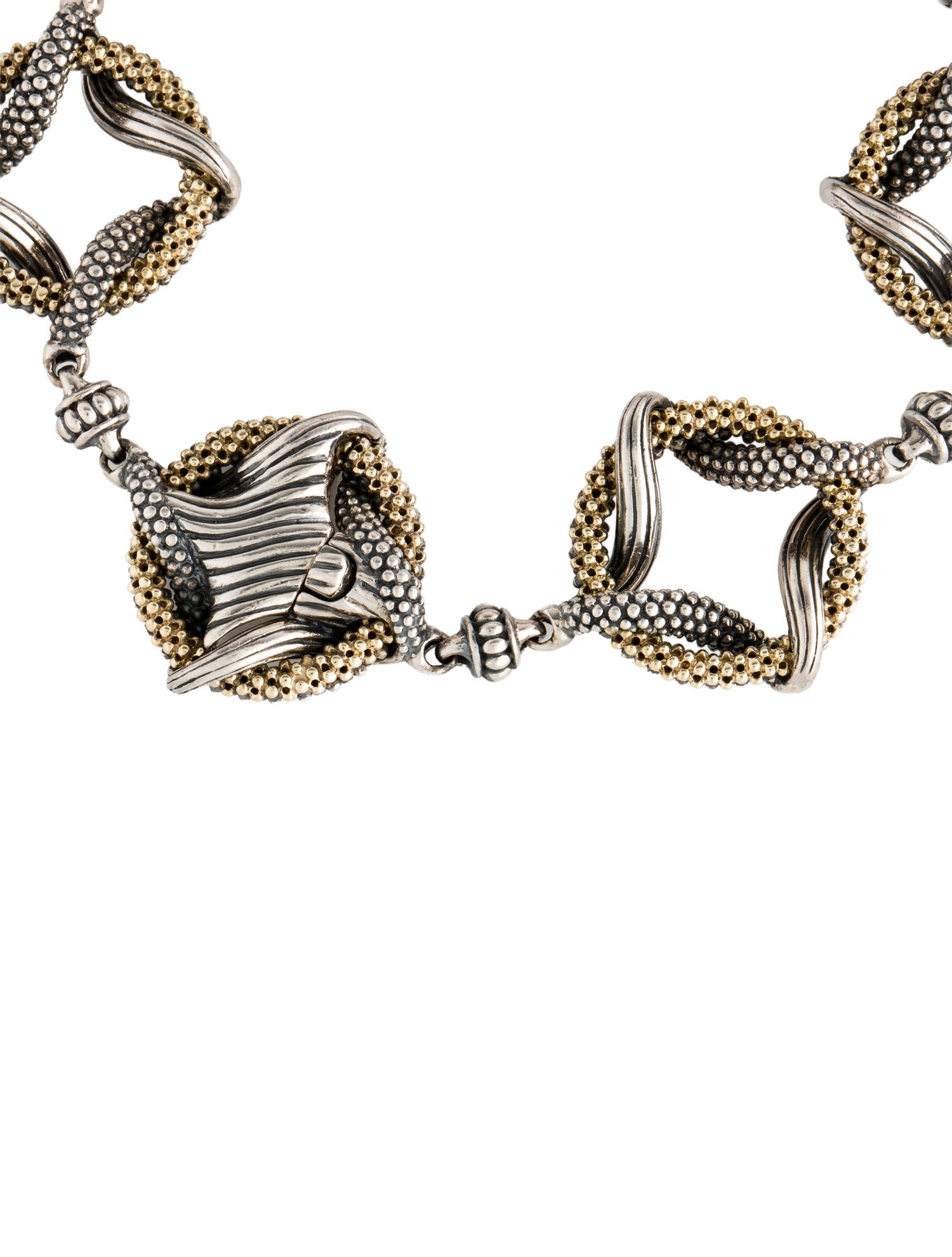 Lagos Two-Tone Beaded Circle Link Bracelet