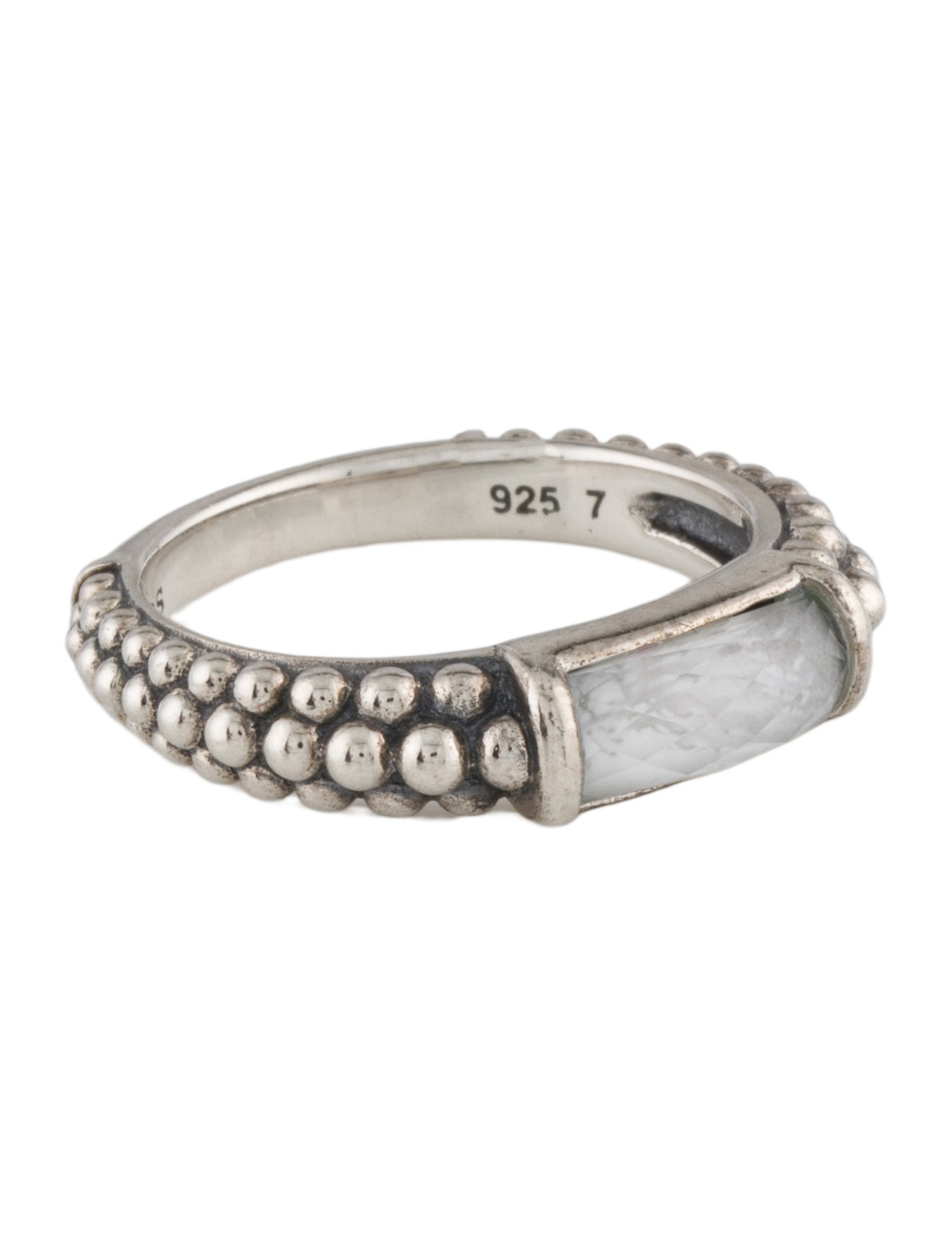 Lagos Quartz Doublet Maya Stackable Caviar Ring