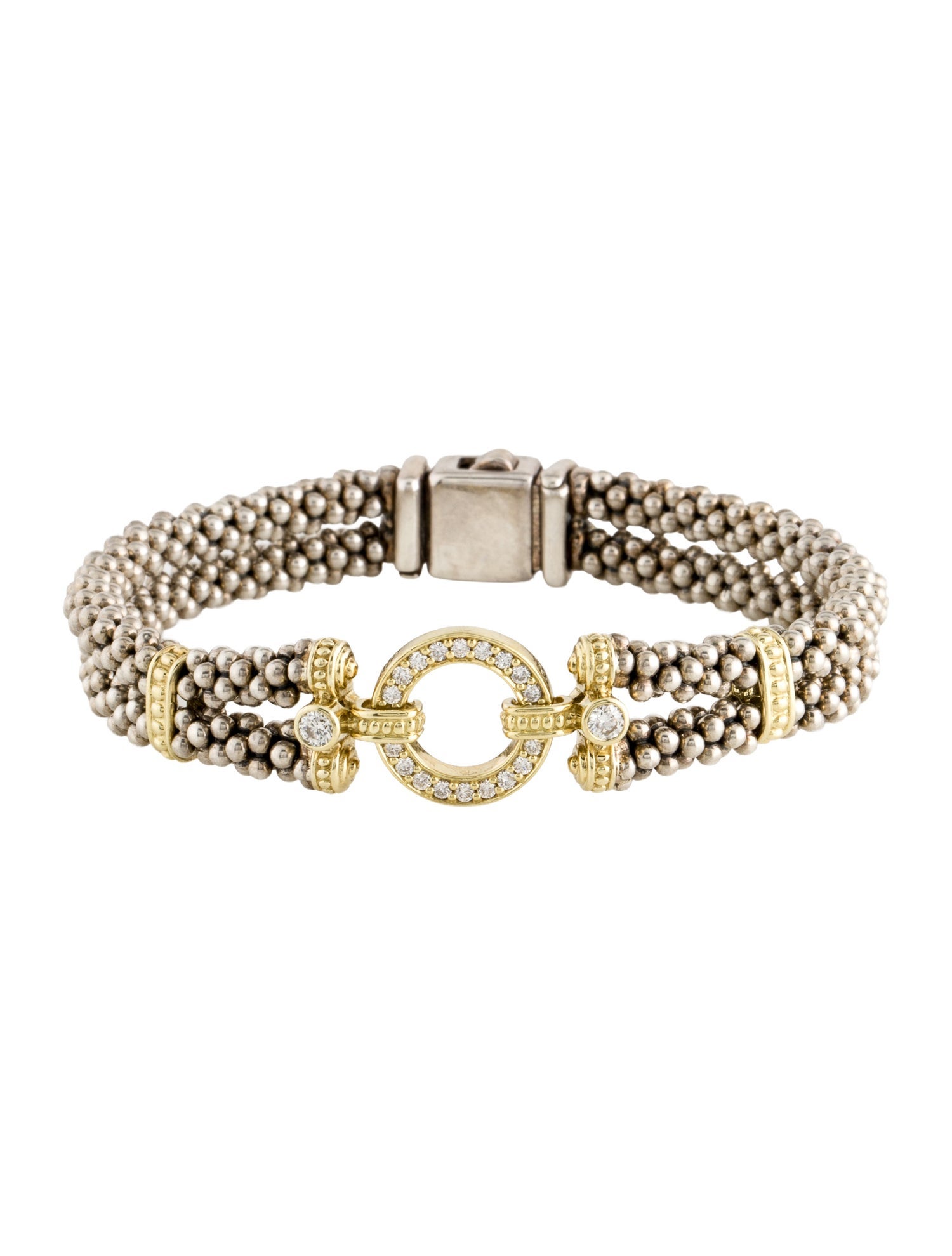 Lagos Diamond Enso Caviar Link Bracelet