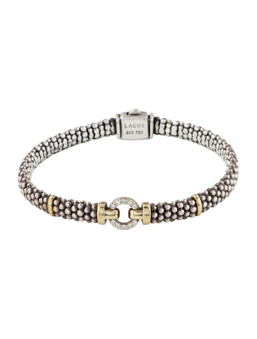 Lagos Diamond Caviar Enso Bangle Bracelet