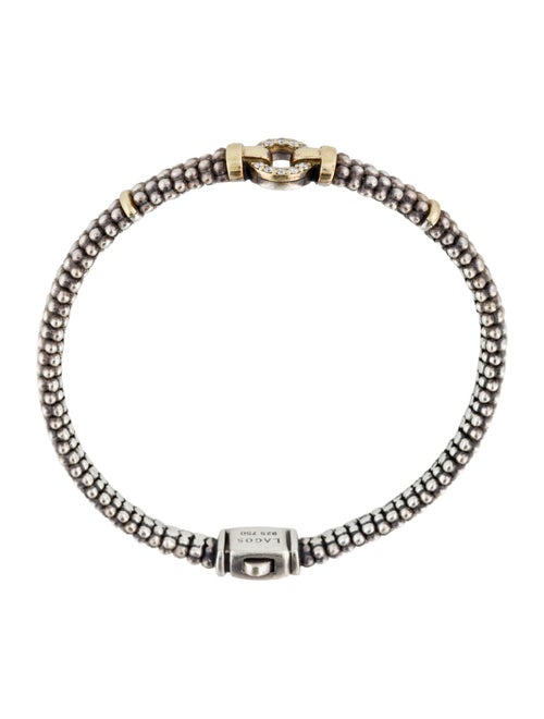 Lagos Diamond Caviar Enso Bangle Bracelet