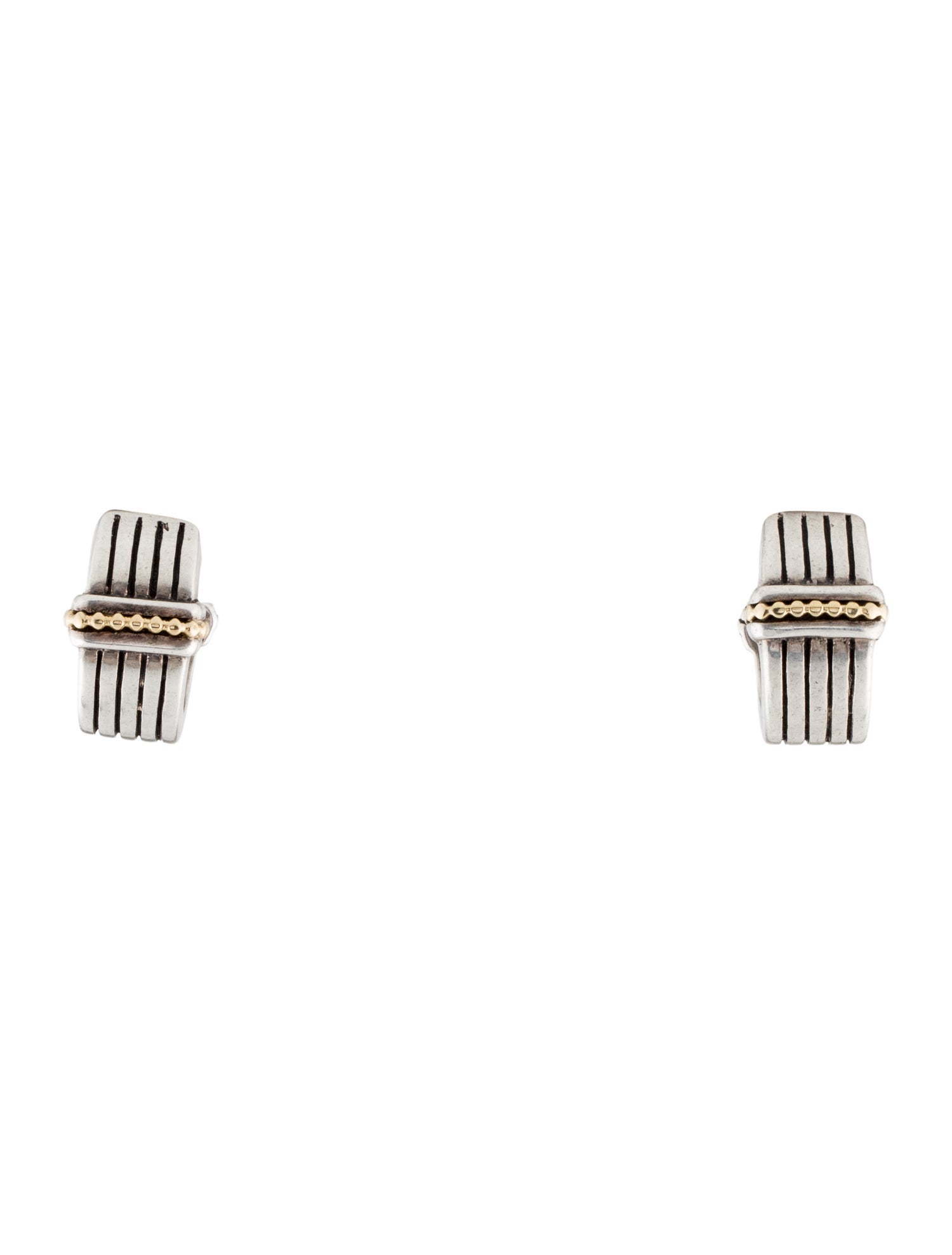Lagos Two-Tone Caviar Huggie Earrings