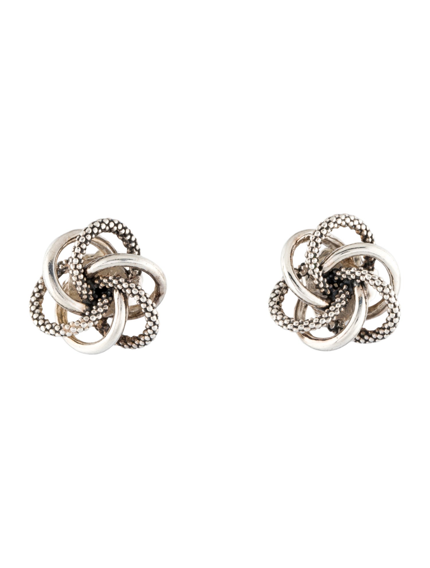 Lagos Two-Tone Large Love Knot Stud Earrings
