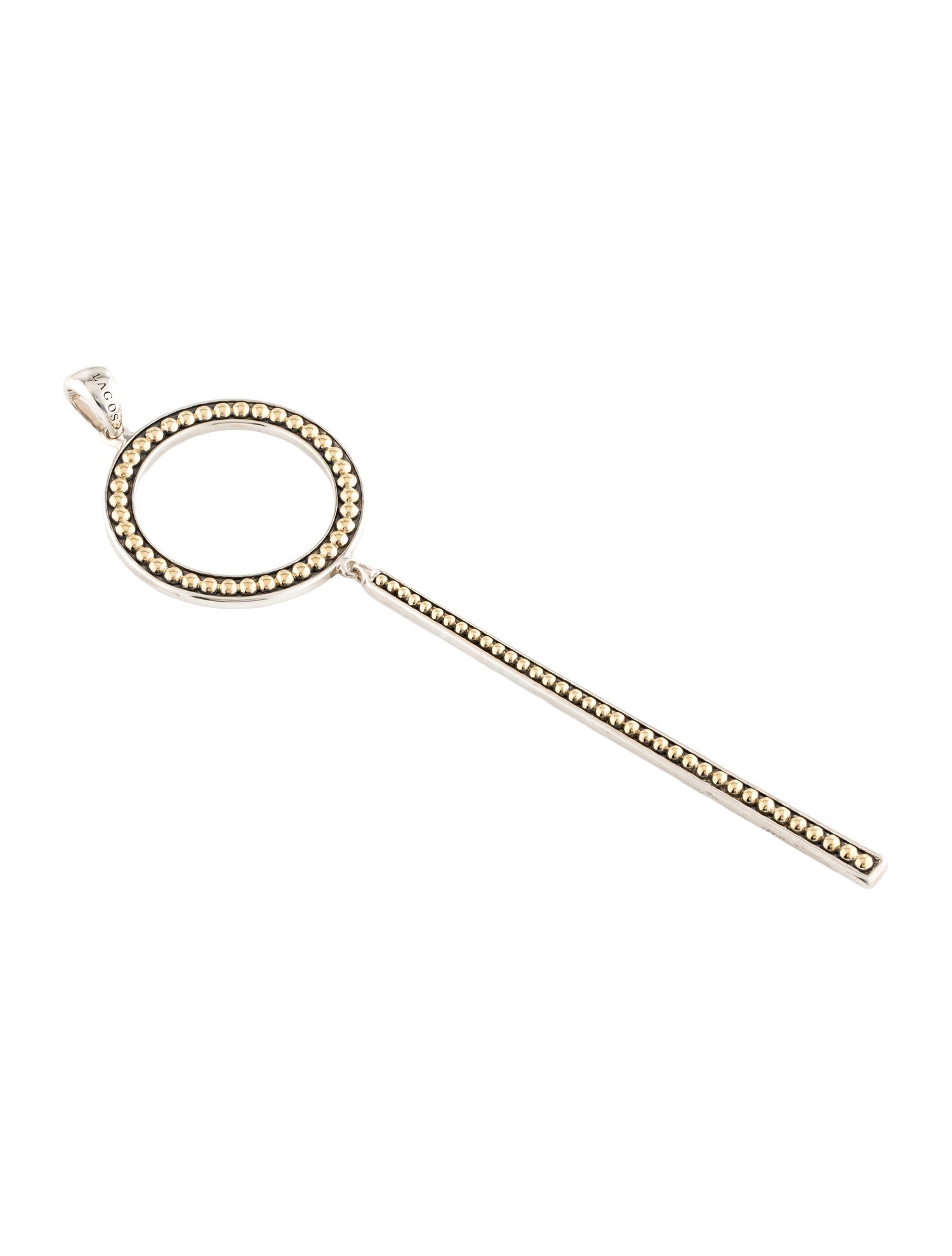 Lagos Two-Tone Enso Circle Bar Pendant