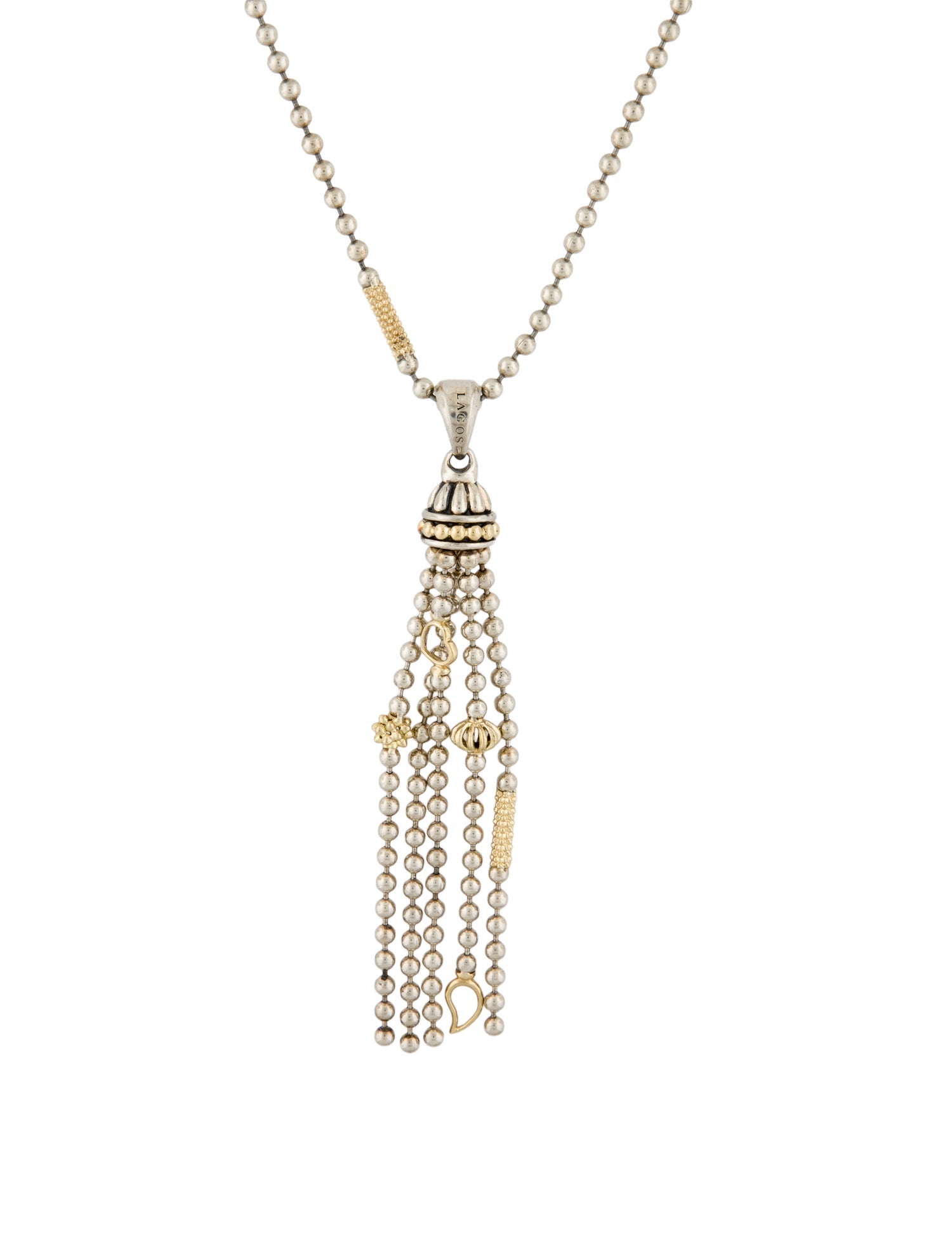 Lagos Two-Tone Tassel Pendant Necklace