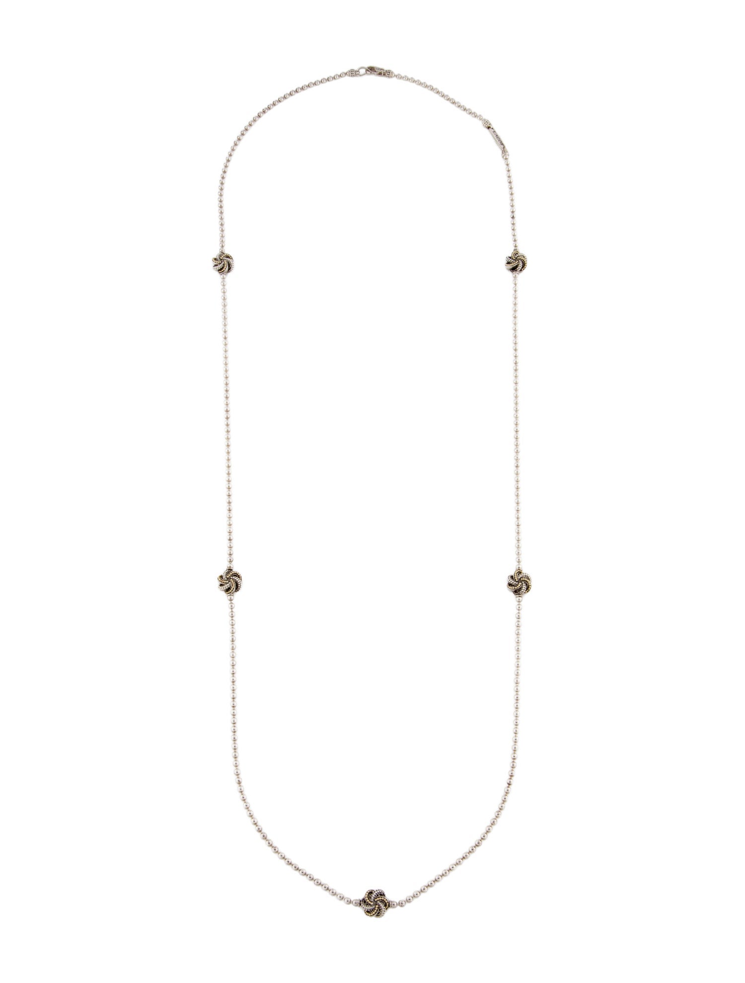 Lagos Two-Tone Five Station Love Knot Necklace