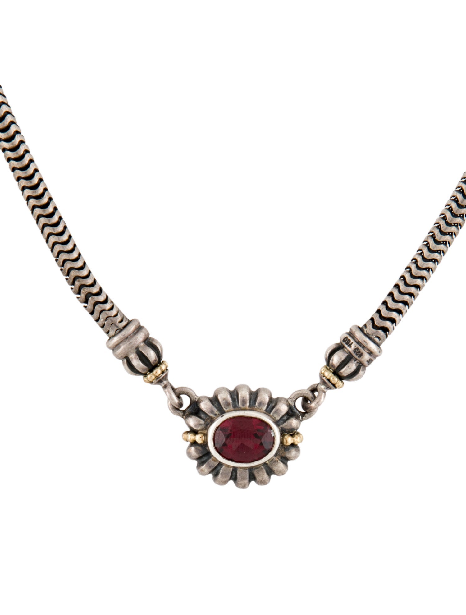 Lagos Garnet Caviar Pendant Necklace