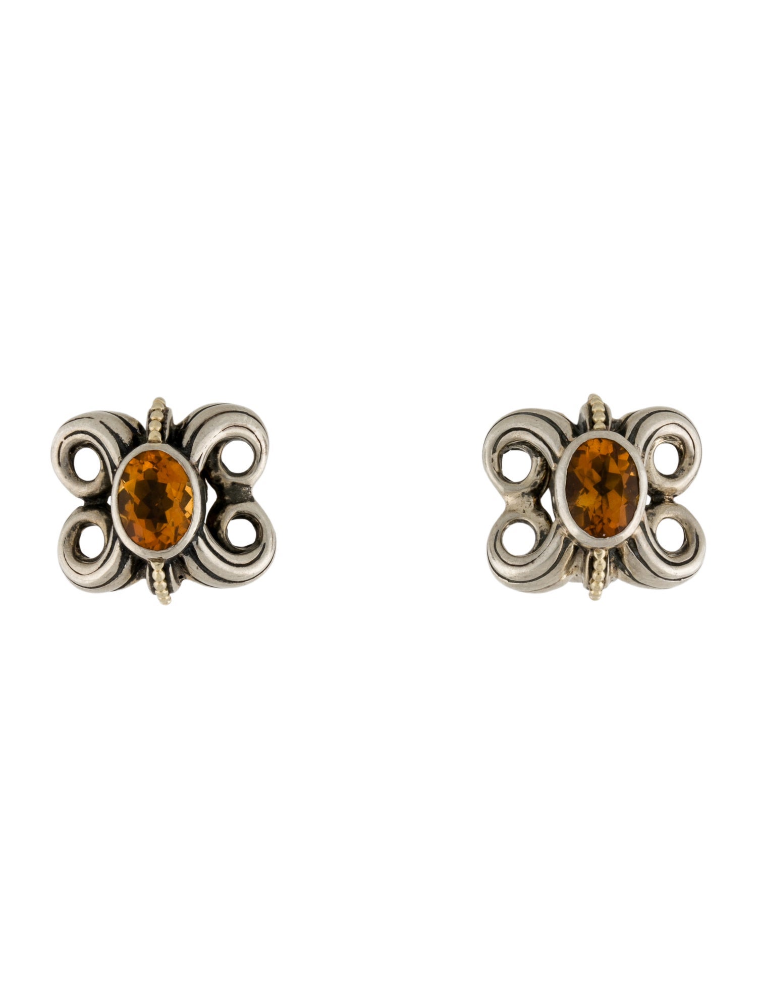 Lagos Two-Tone Citrine Earclips