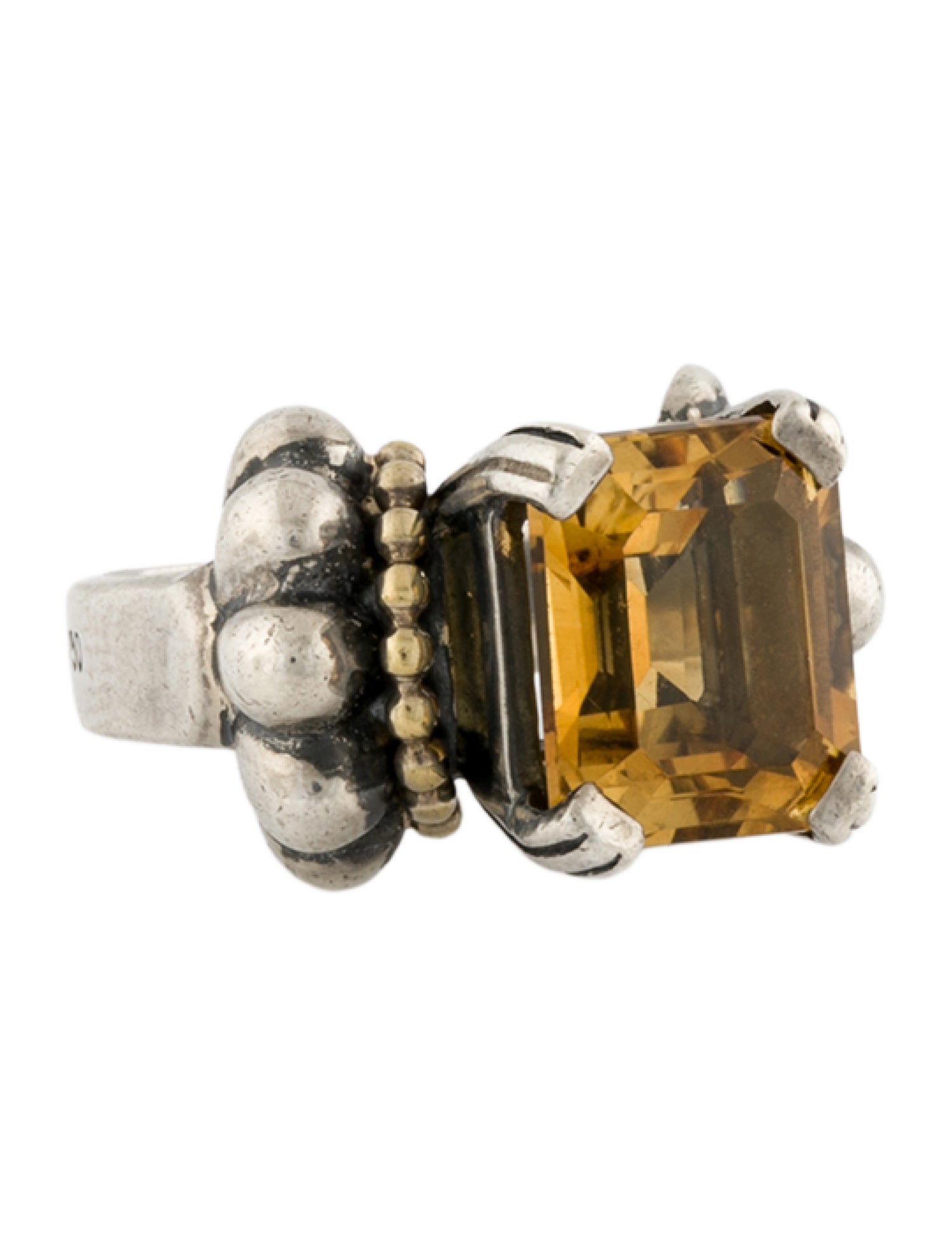 Lagos 6.01ctw Citrine Caviar Cocktail Ring