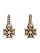 Lagos Diamond Caviar Maltese Cross Drop Earrings