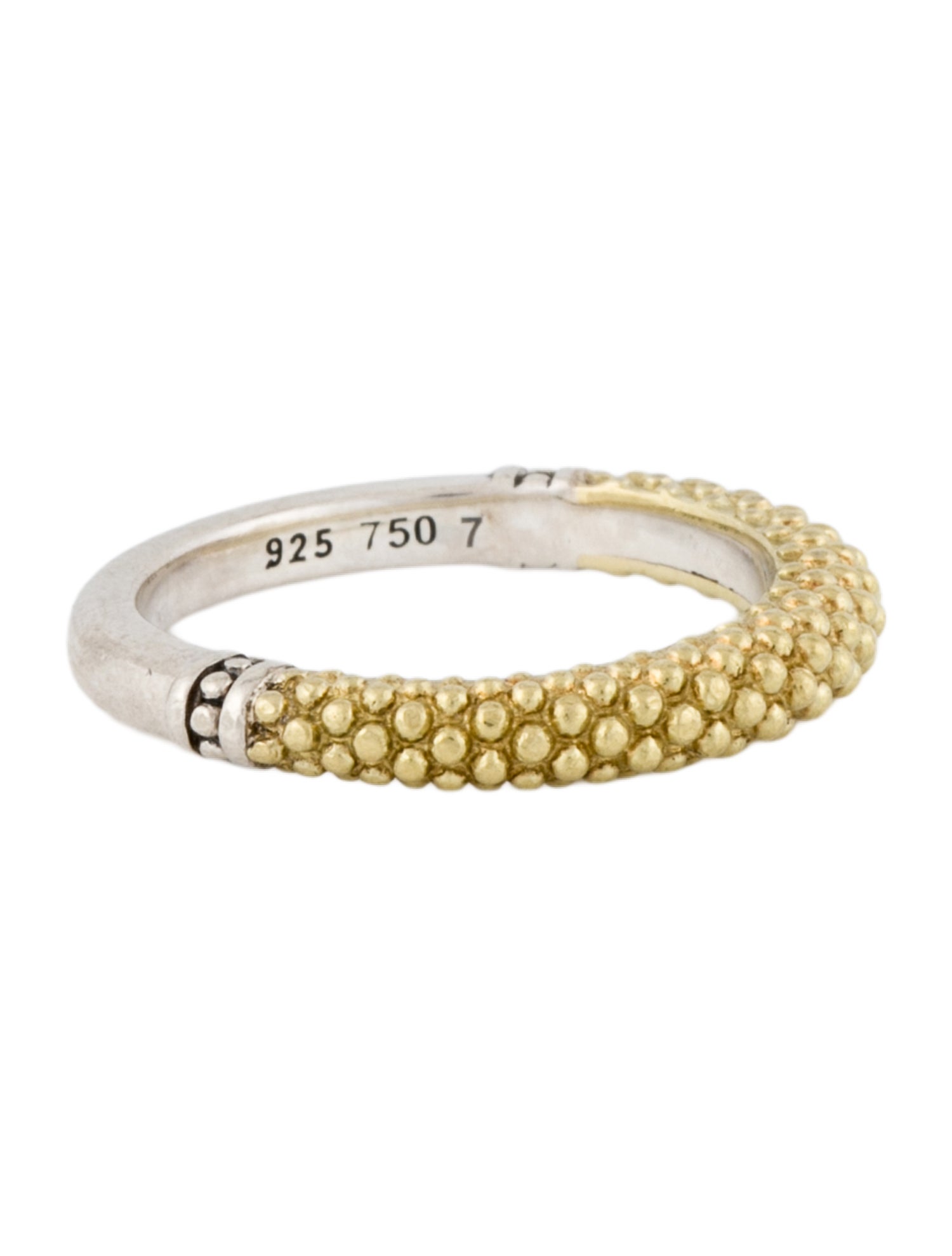 Lagos Two-Tone Caviar Band Ring