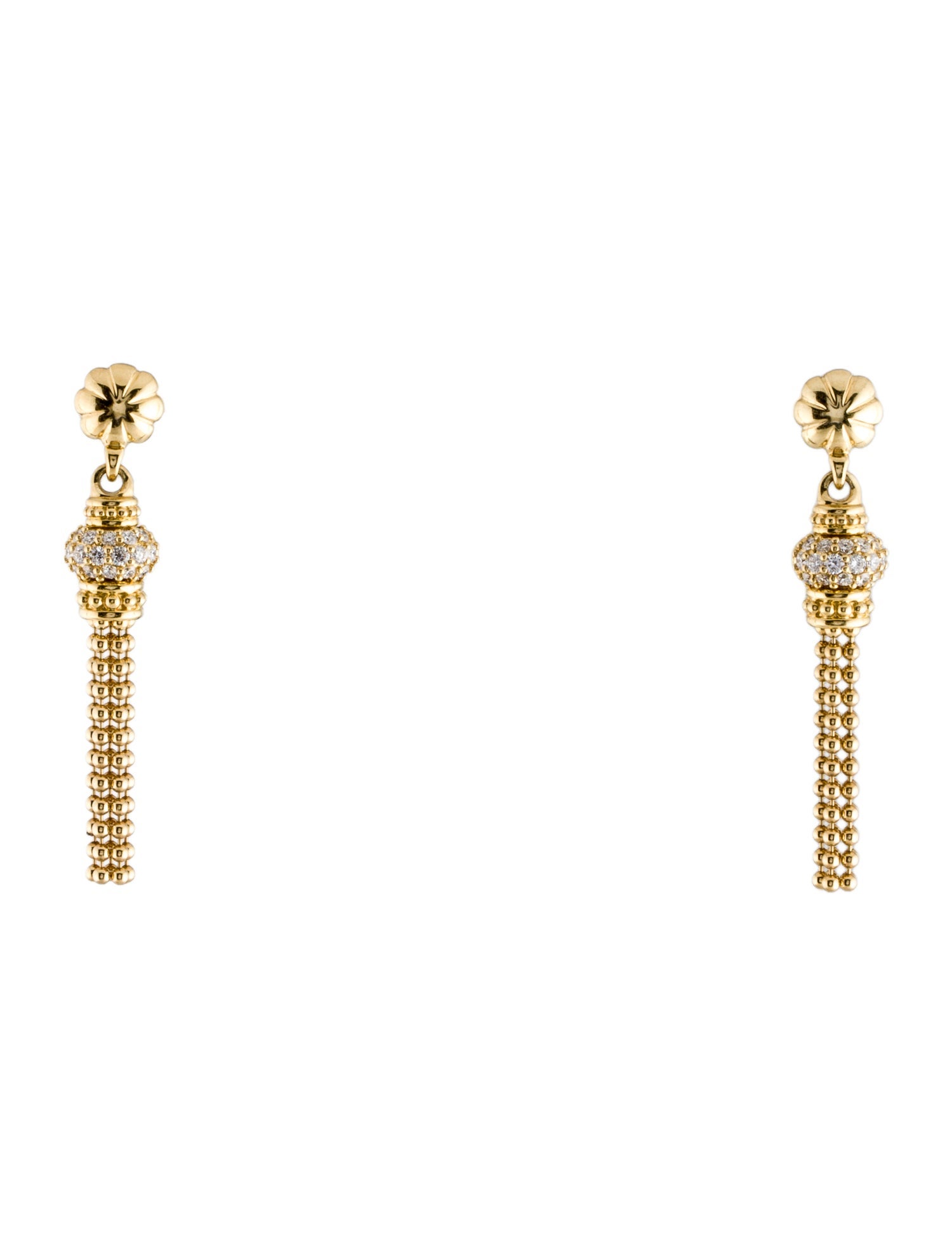Lagos 18K Diamond Tassel Earrings