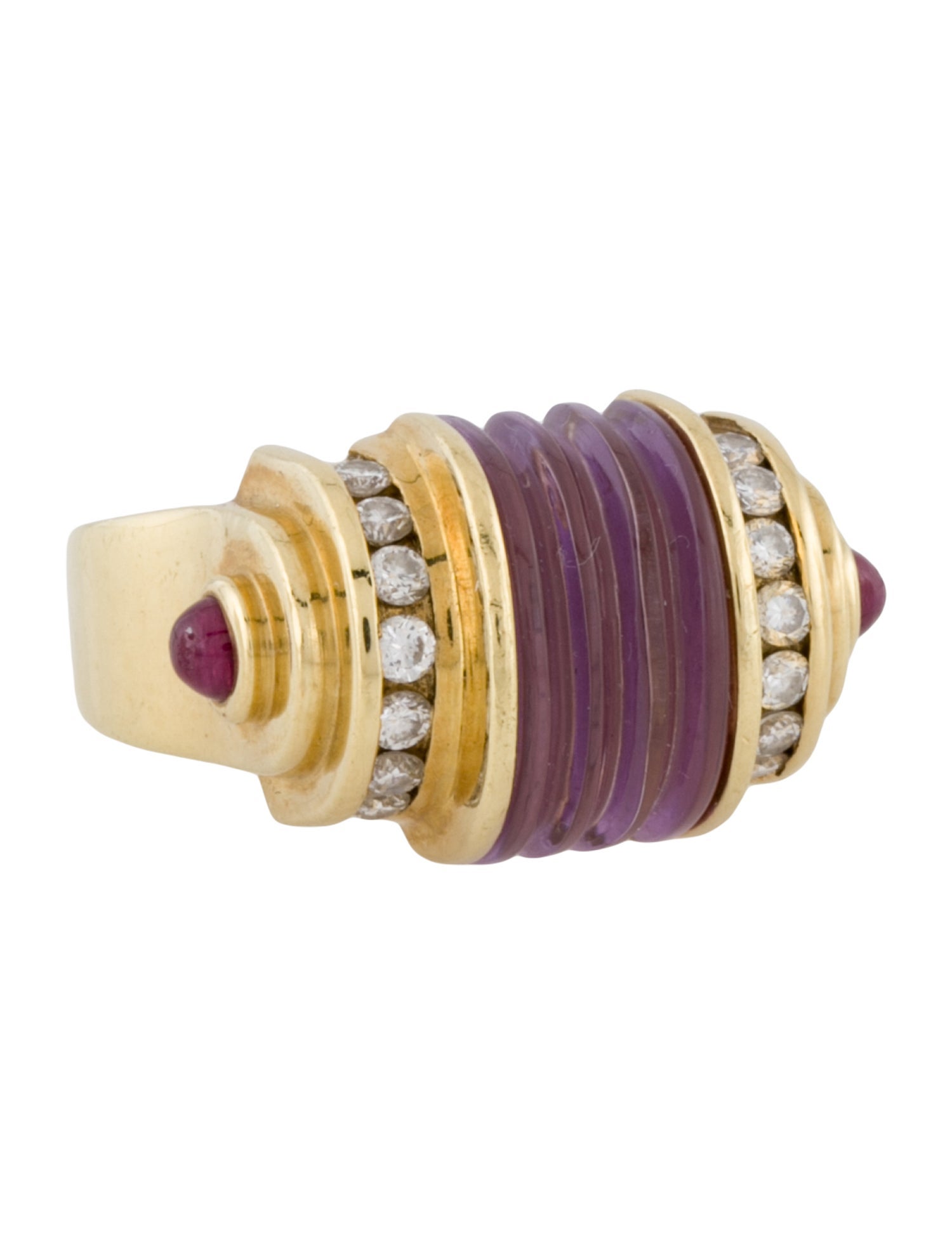 Lagos 18K Amethyst, Ruby & Diamond Ring