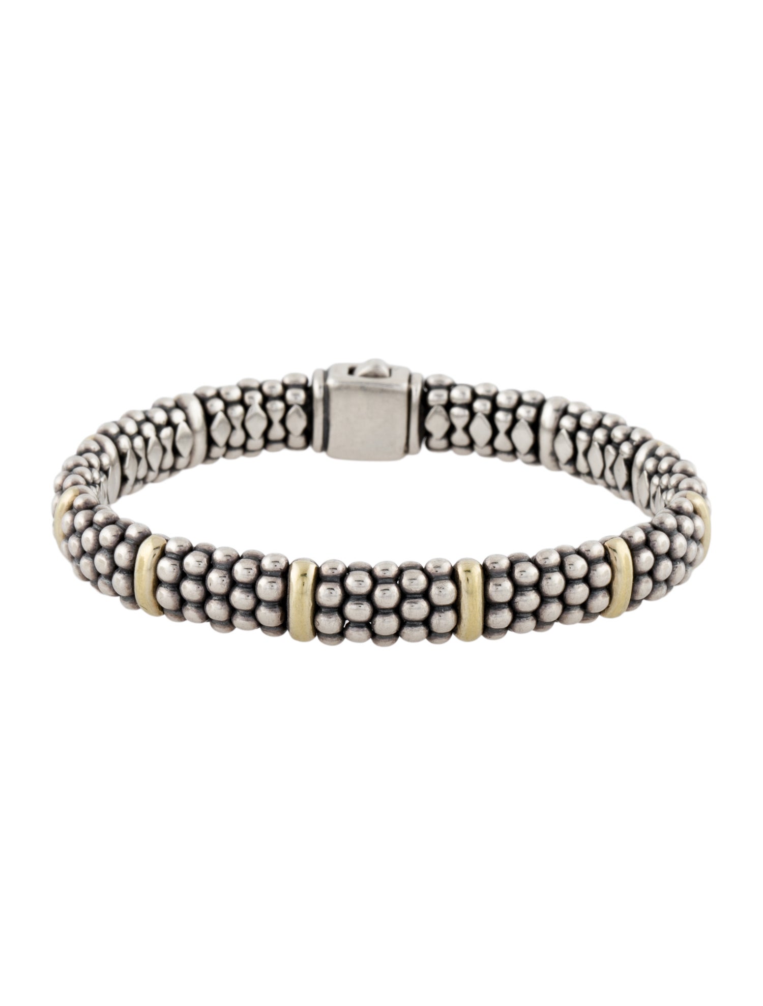 Lagos Two Tone Station Caviar Bracelet
