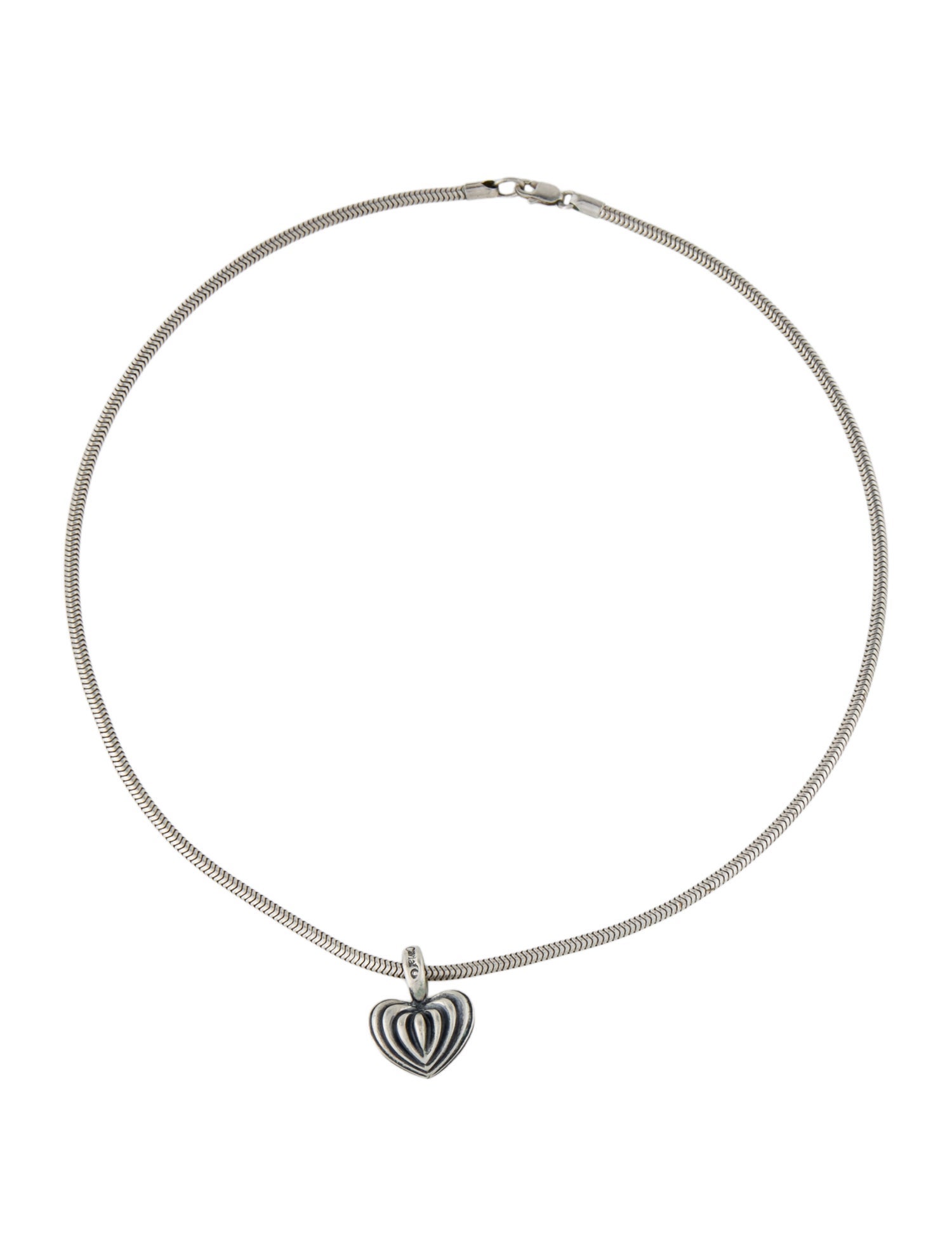 Lagos Fluted Heart Pendant Necklace