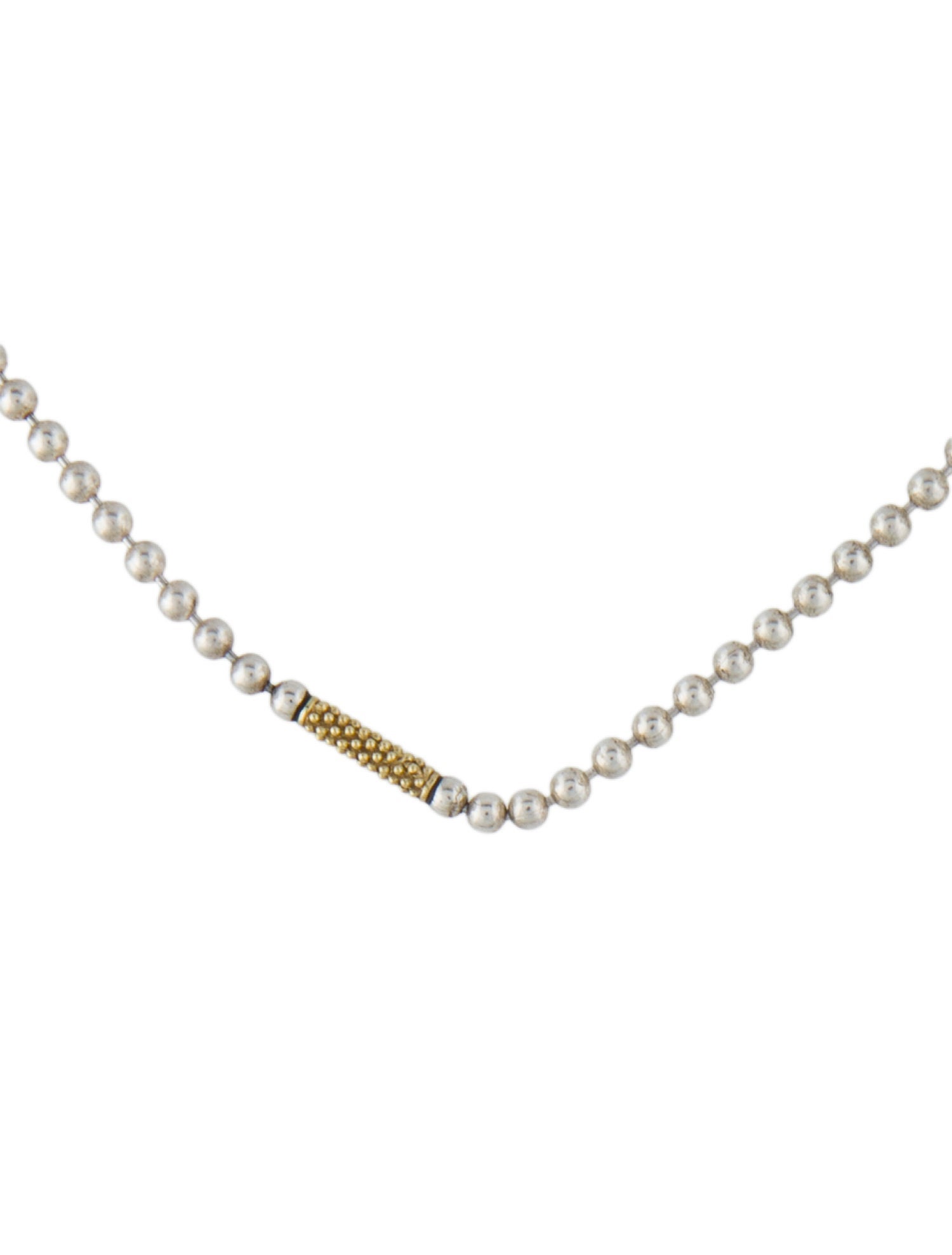 Lagos Two-Tone Caviar Beaded Station Necklace