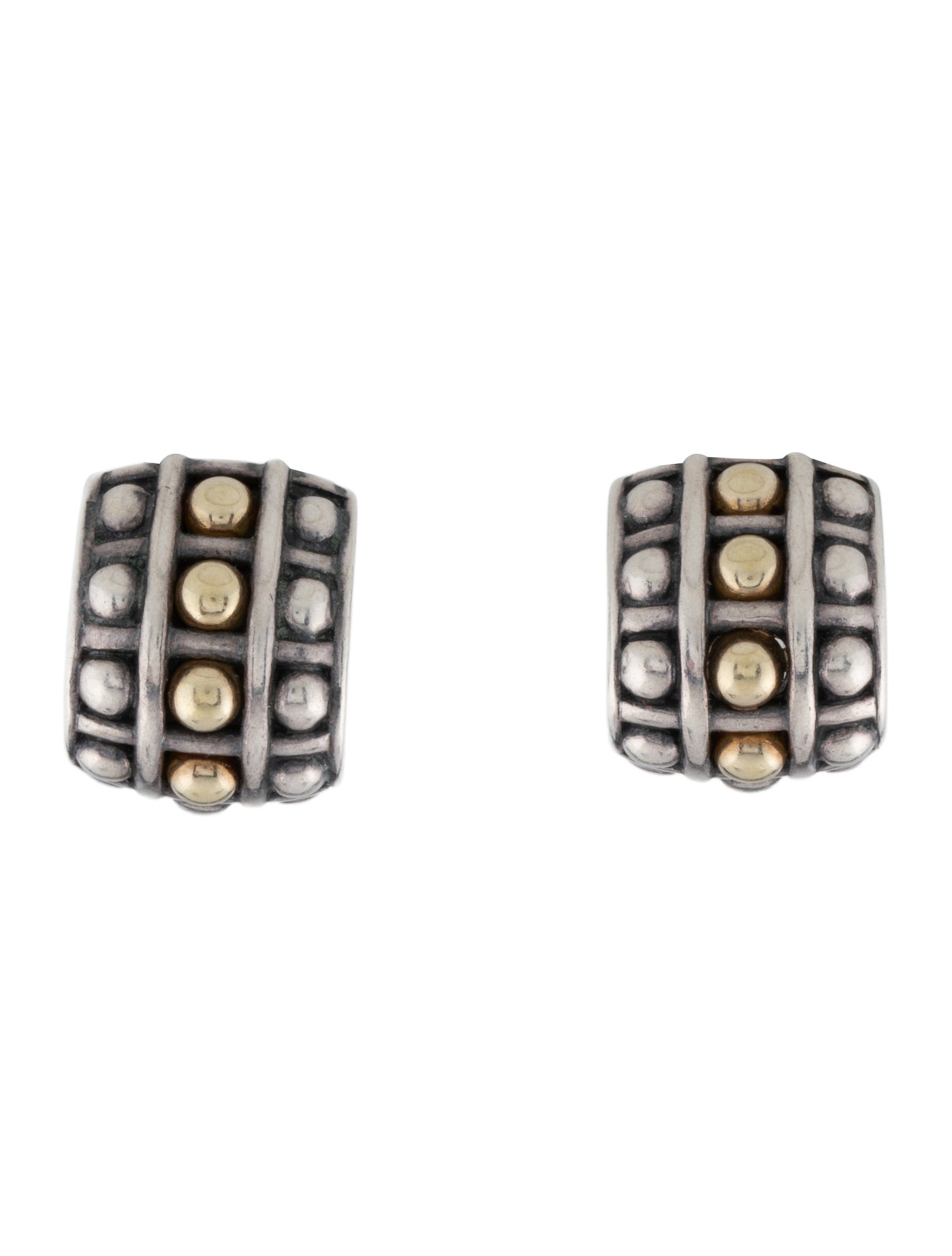 Lagos Two-Tone Caviar Earclips