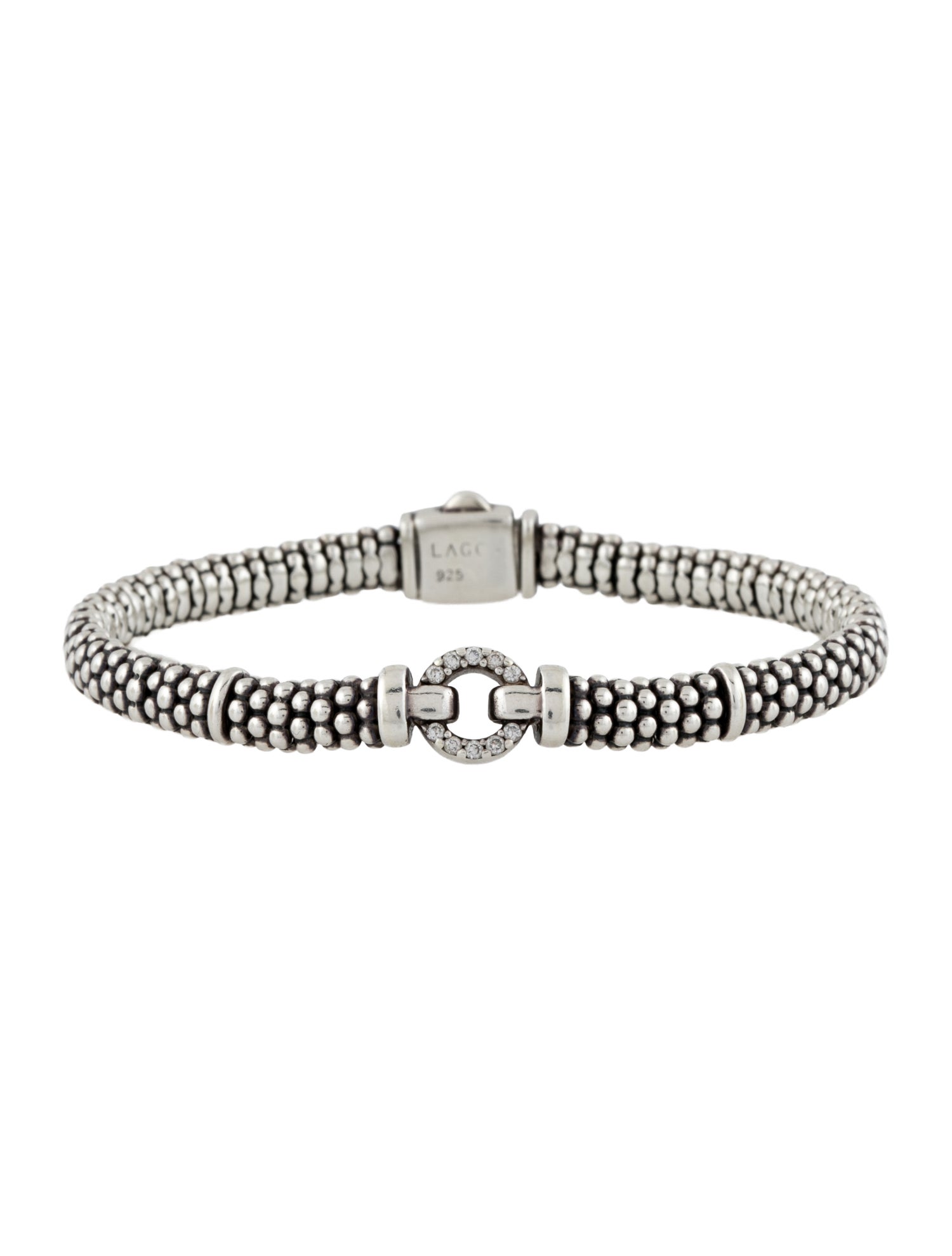 Lagos Diamond Circle Caviar Bracelet