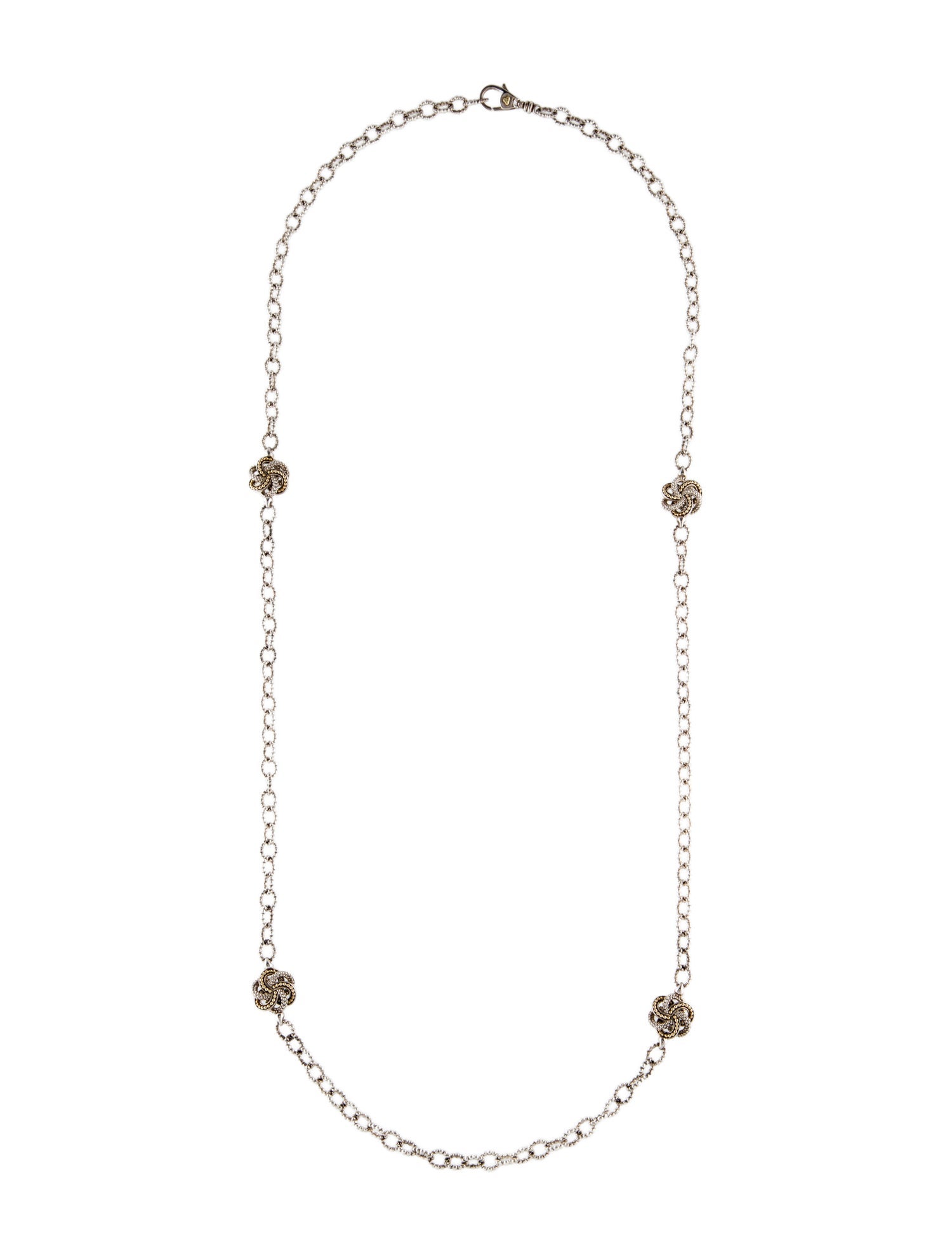 Lagos Two-Tone Four Station Love Knot Necklace