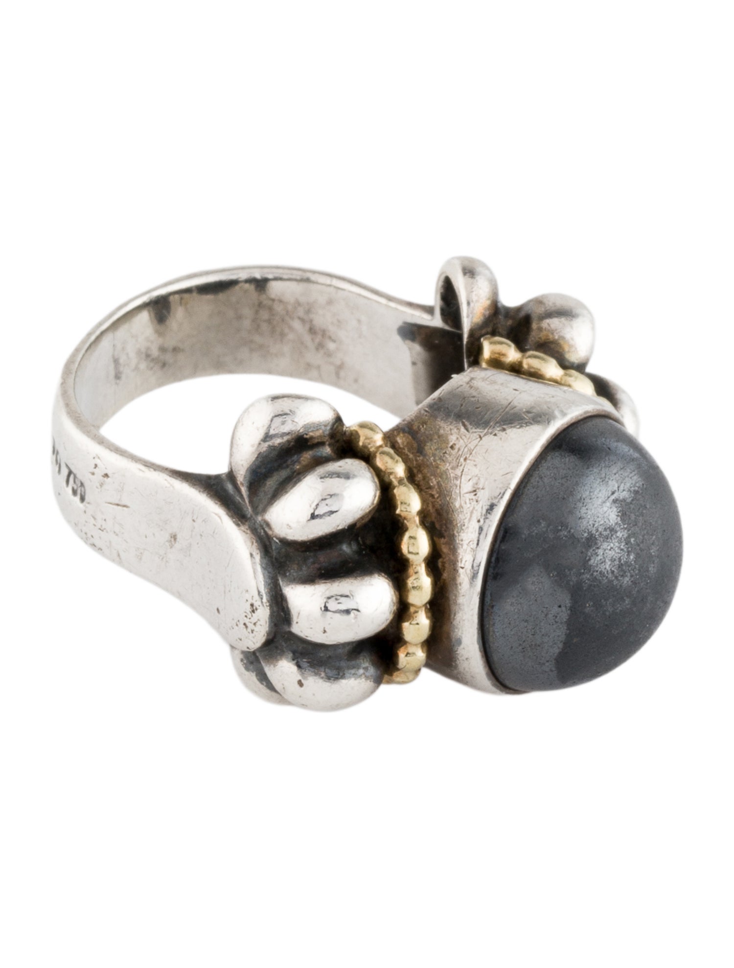 Lagos Hematine Caviar Cocktail Ring