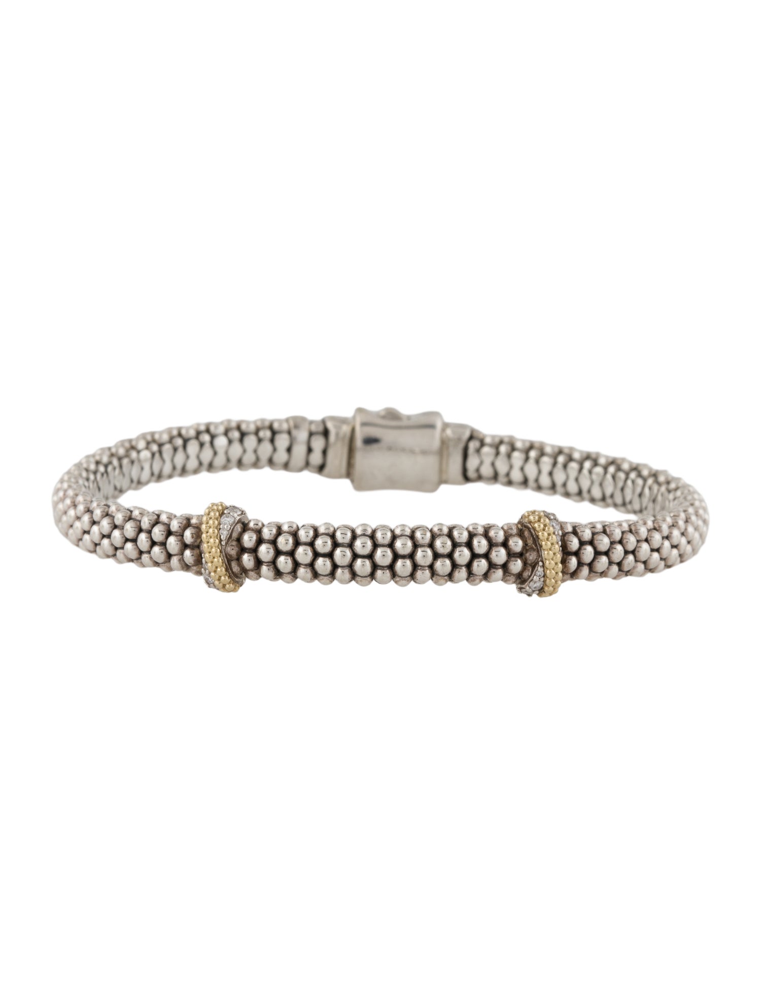 Lagos Diamond Double X Caviar Bracelet