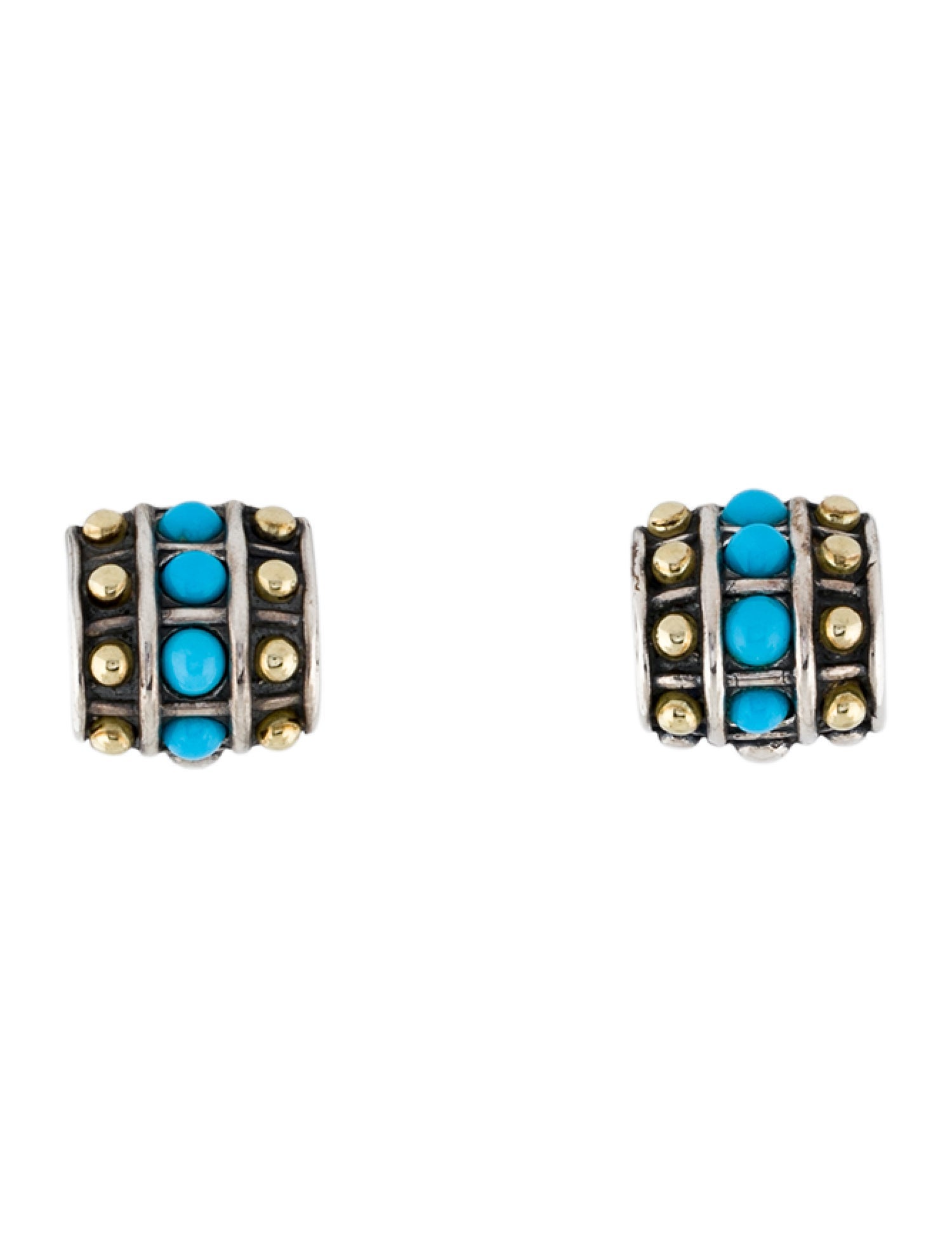 Lagos Turquoise Dots Earclips