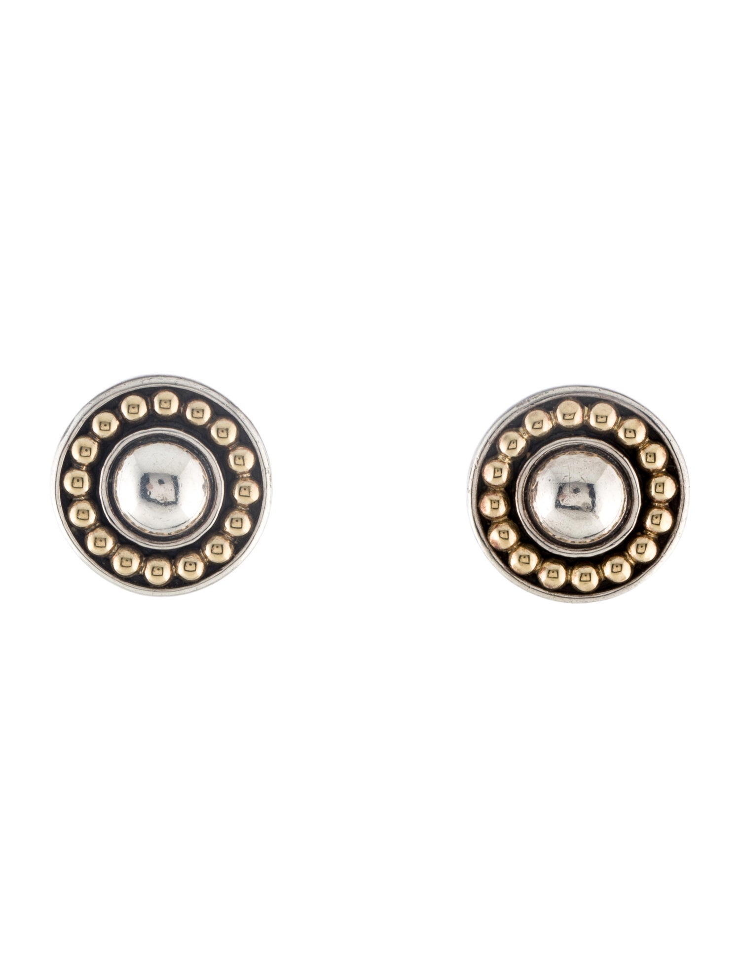 Lagos Two-Tone Stud Earrings