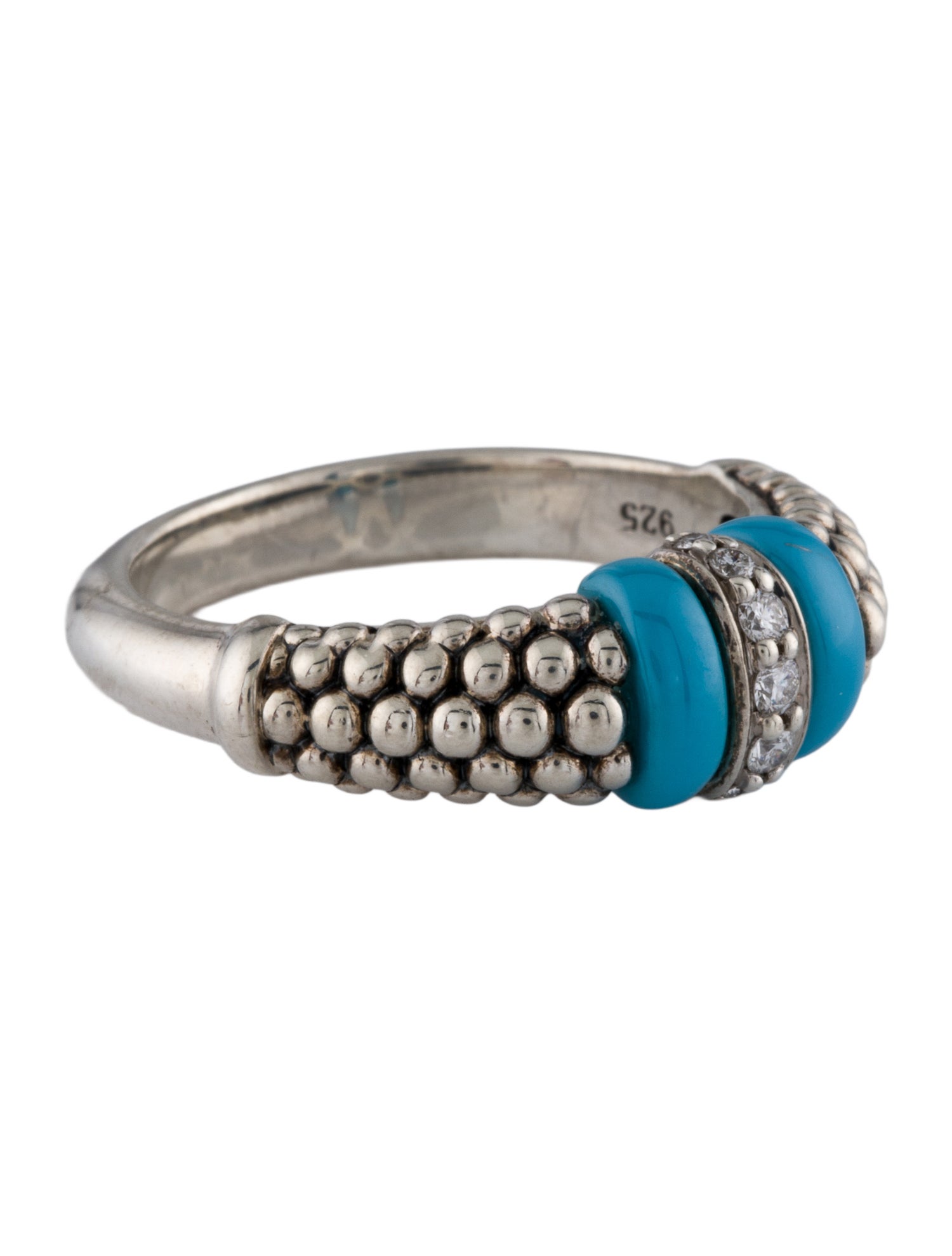 Lagos Ceramic & Diamond Caviar Ring