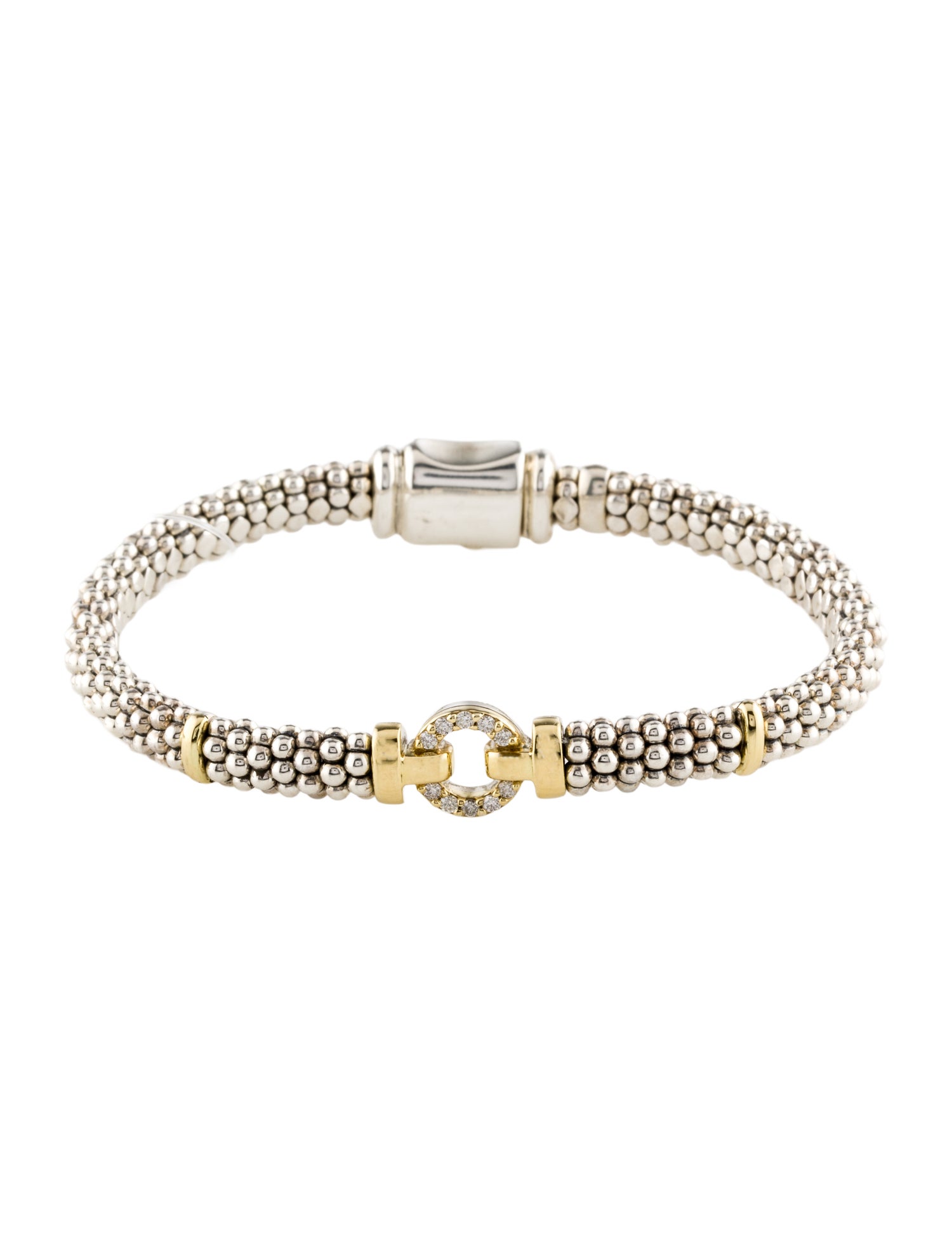 Lagos Diamond Circle Caviar Bracelet