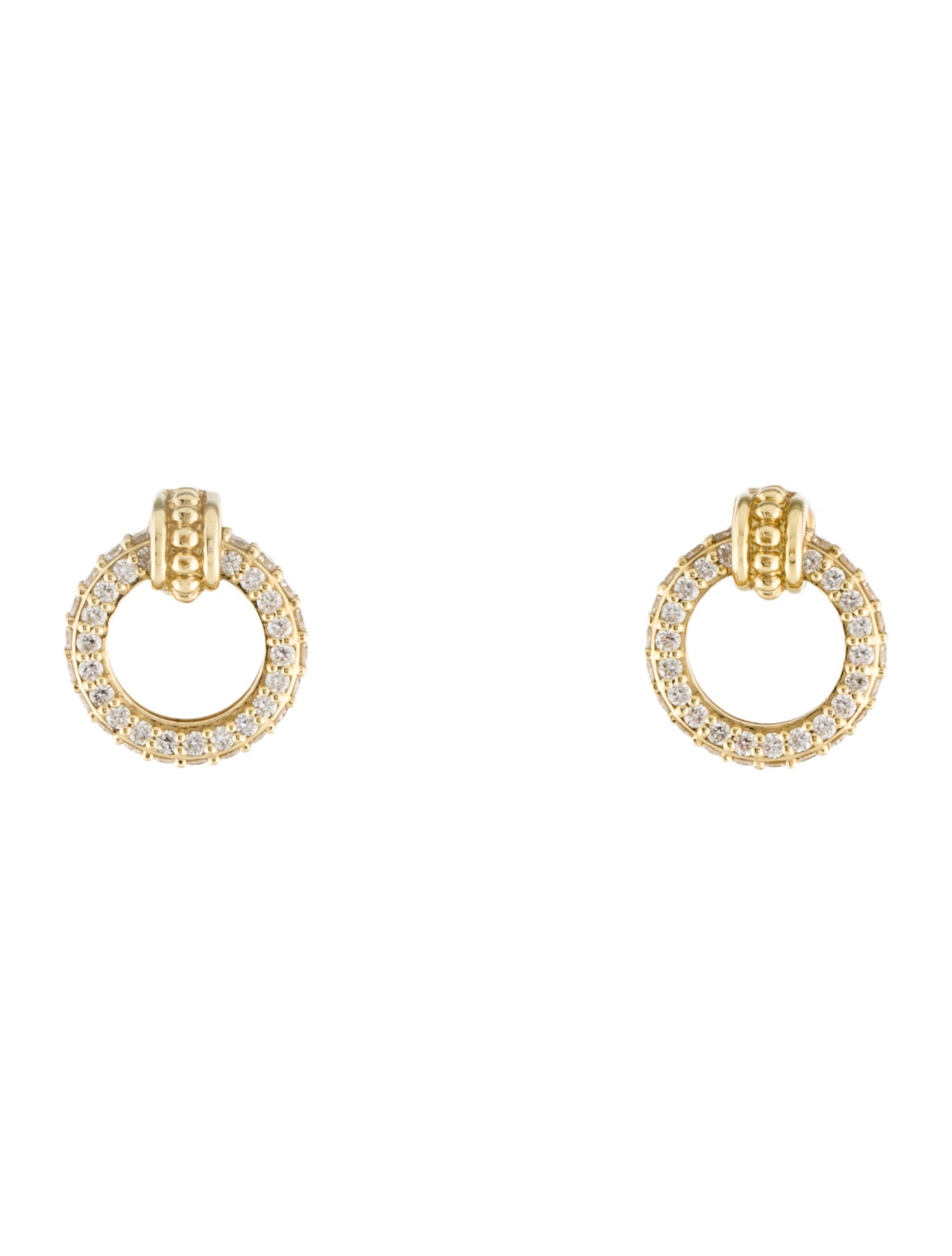 Lagos 18K Diamond Caviar Single Circle Drop Earrings