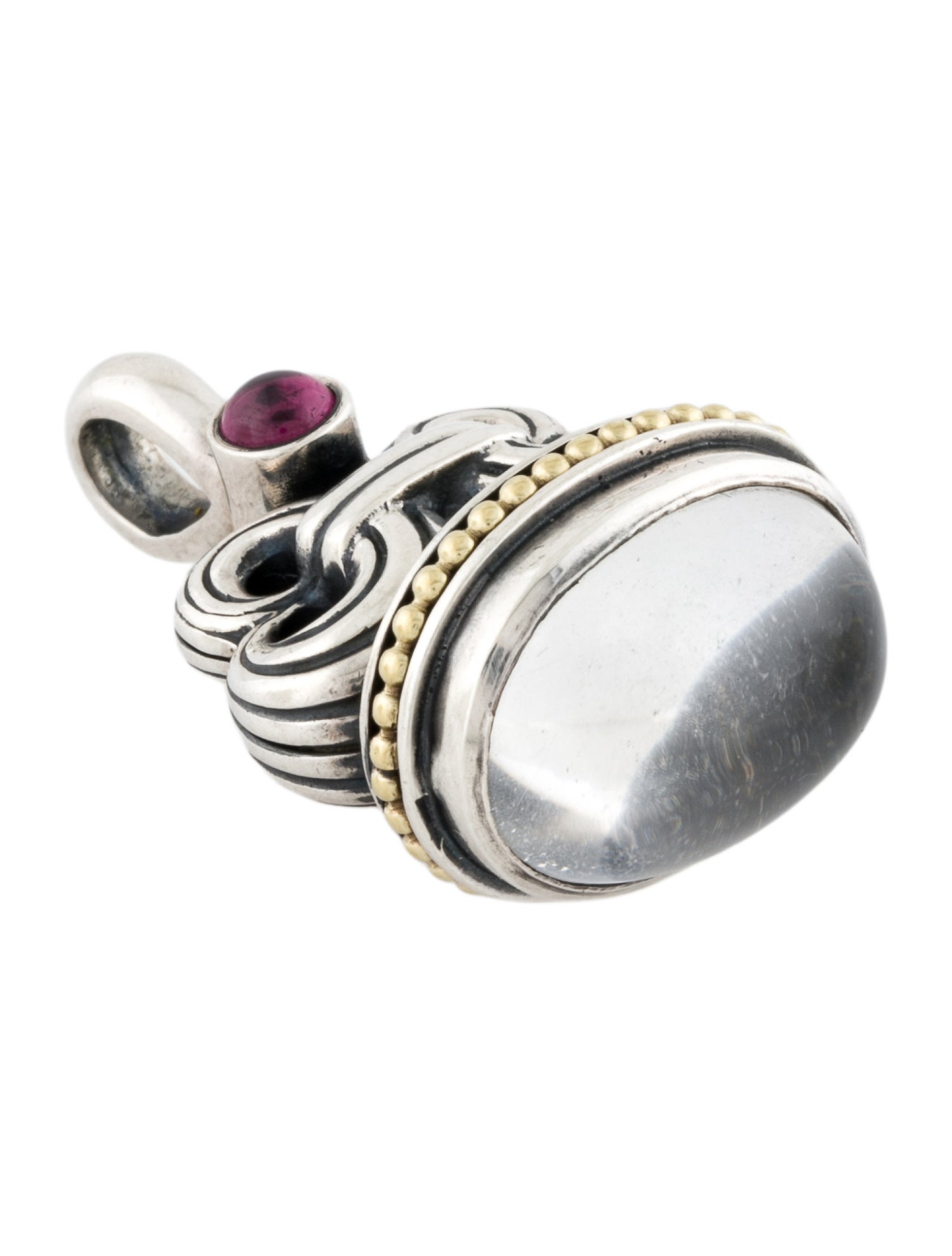 Lagos Rhodolite & Quartz FOB Pendant