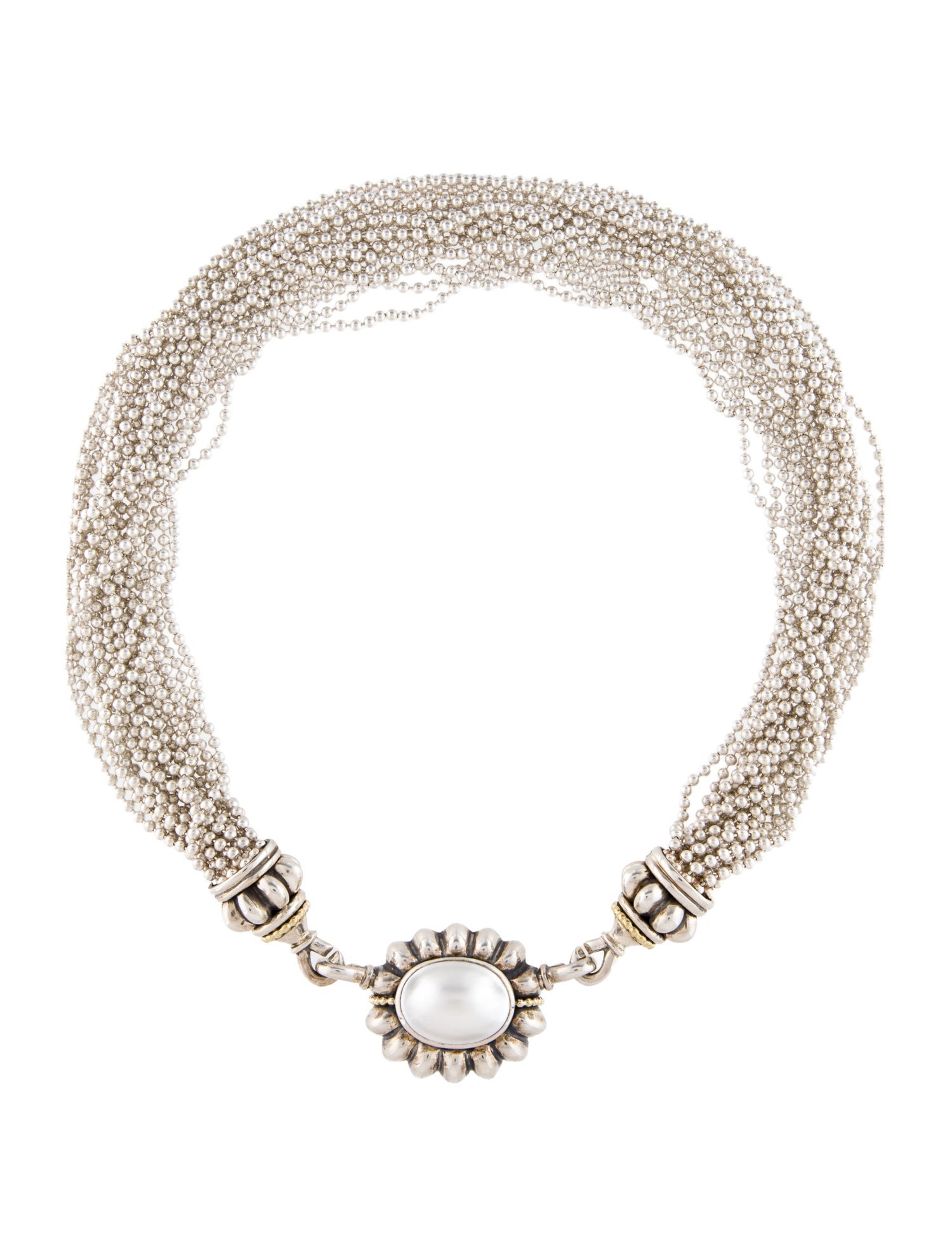 Lagos Vintage Two-Tone Mabe Pearl Multistrand Toggle Necklace