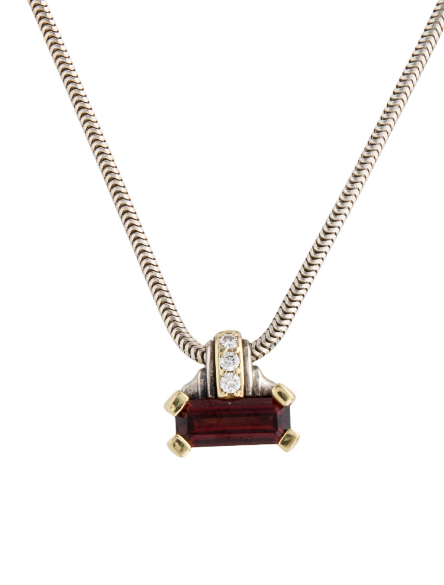 Lagos Garnet & Diamond Pendant Necklace