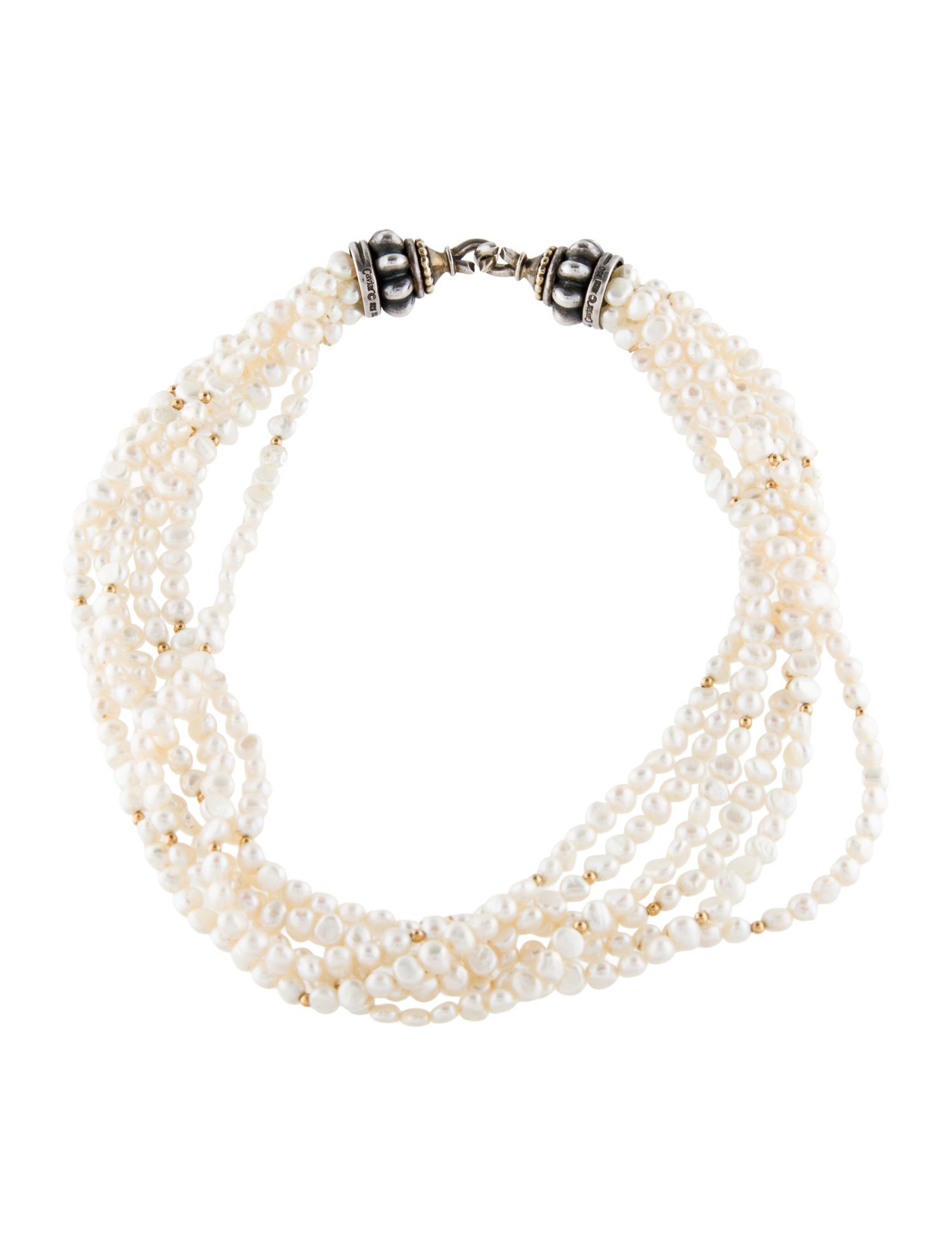 Lagos Pearl Two-Tone Multistrand Necklace