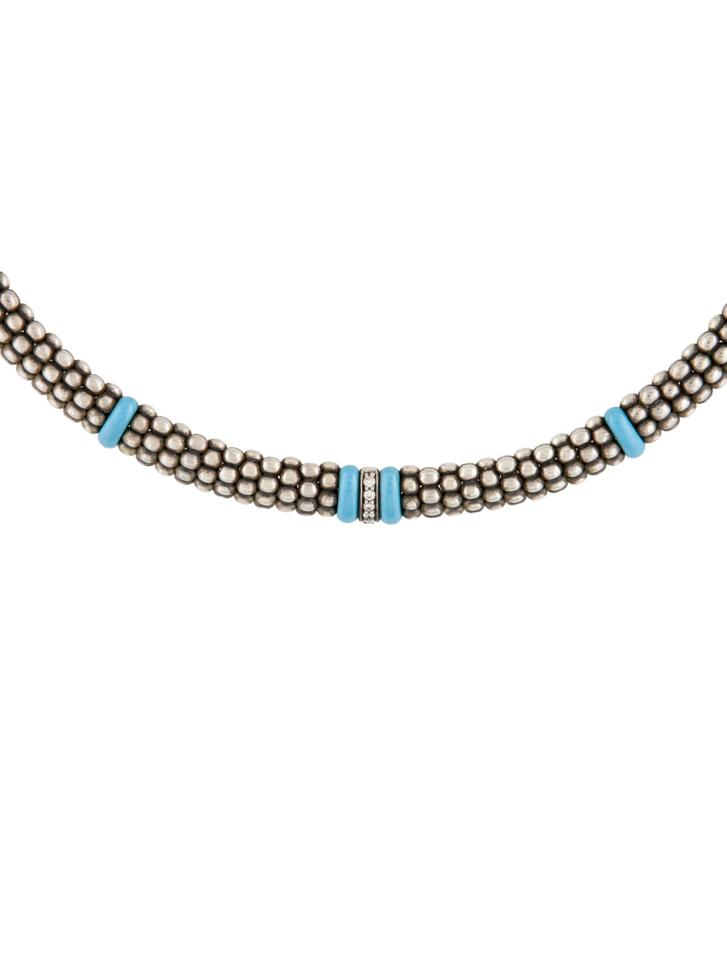 Lagos Diamond & Ceramic Single Station Caviar® Necklace