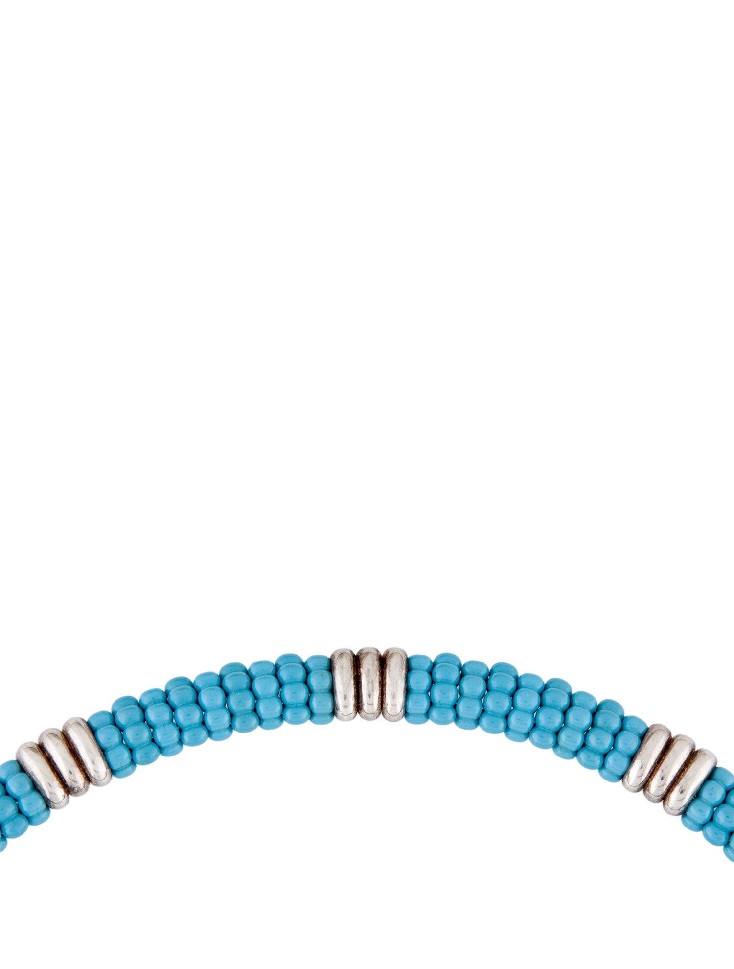 Lagos Blue Ceramic Station Caviar Necklace