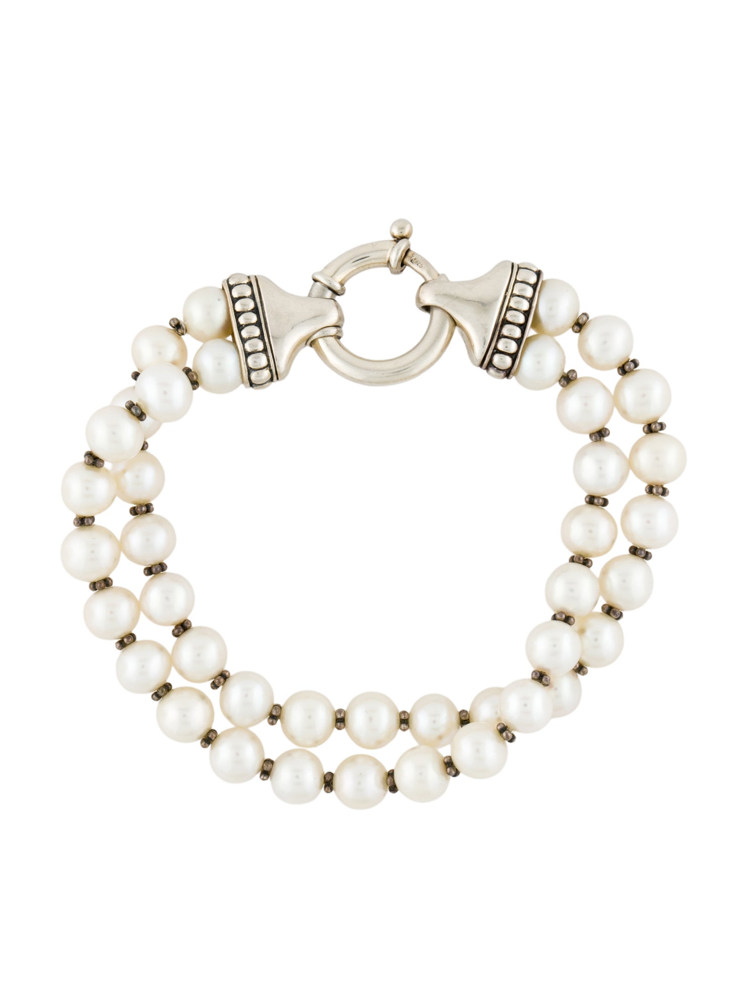 Lagos Pearl Luna Double Strand Bracelet