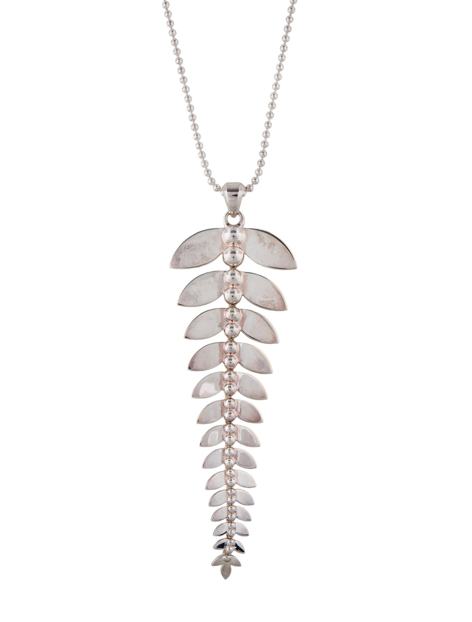 Lagos Signature Caviar Leaf Pendant Necklace