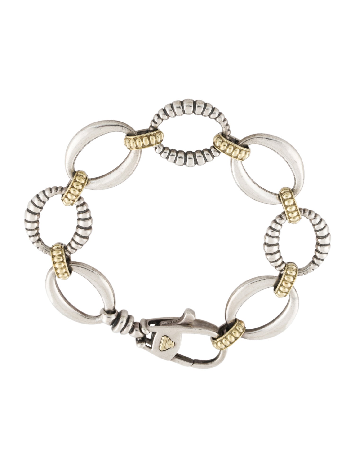 Lagos Two-Tone Oval Link Bracelet