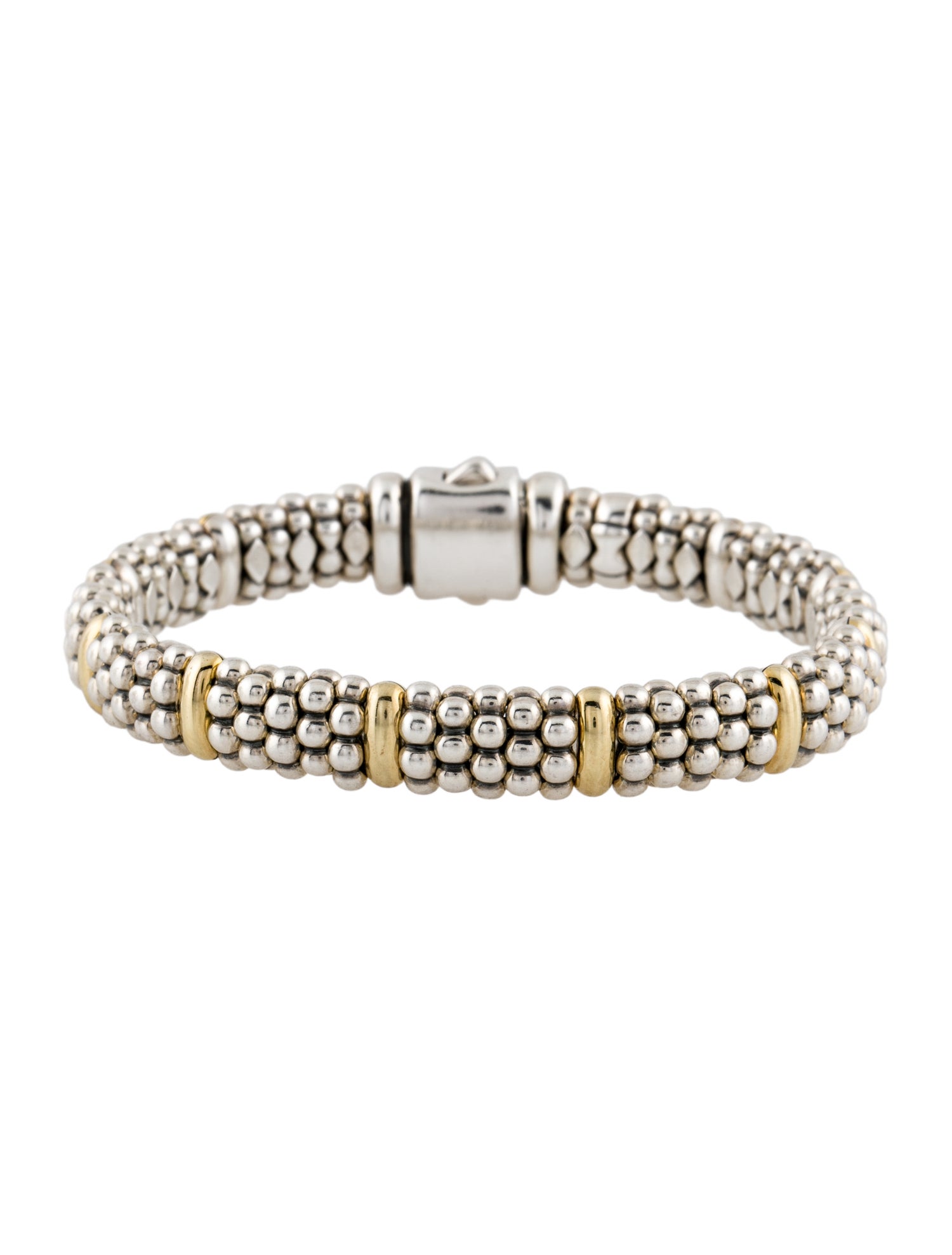 Lagos Two-Tone Station Caviar Bracelet