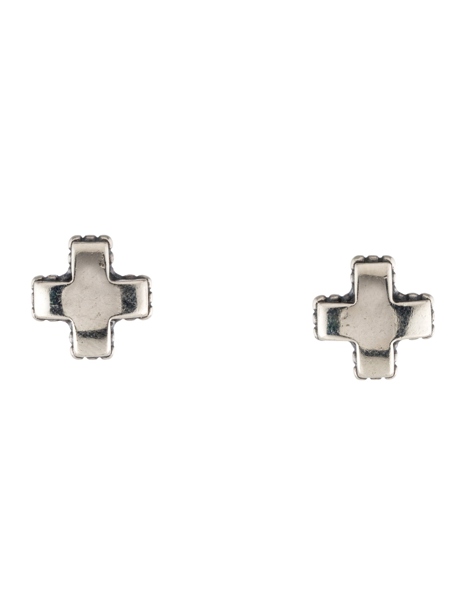 Lagos Caviar Cross Stud Earrings