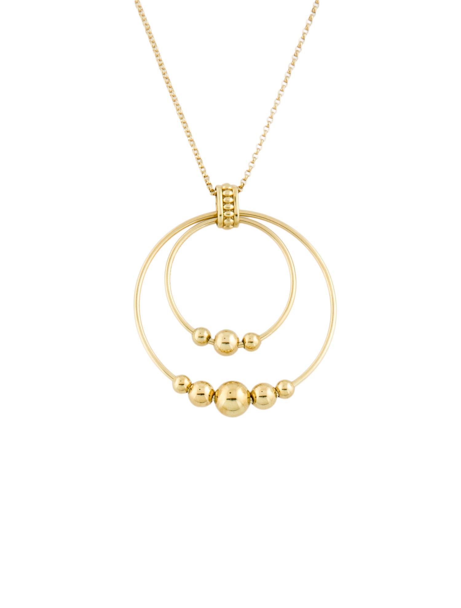 Lagos 18K Caviar Gold Rolo Chain Circles Pendant Necklace
